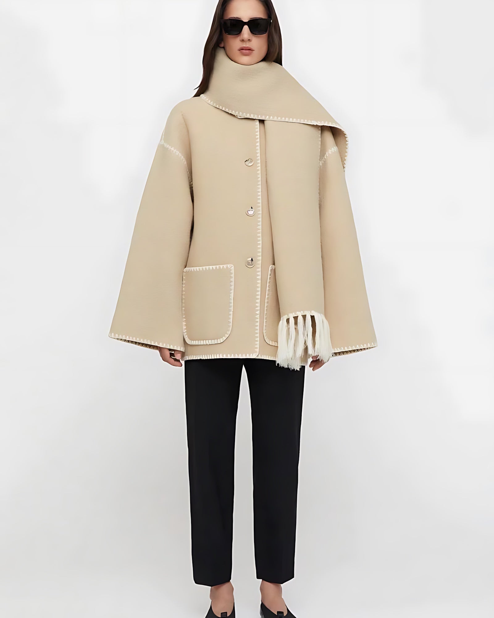 Paisley – Oversized Scarf Collar Jacket