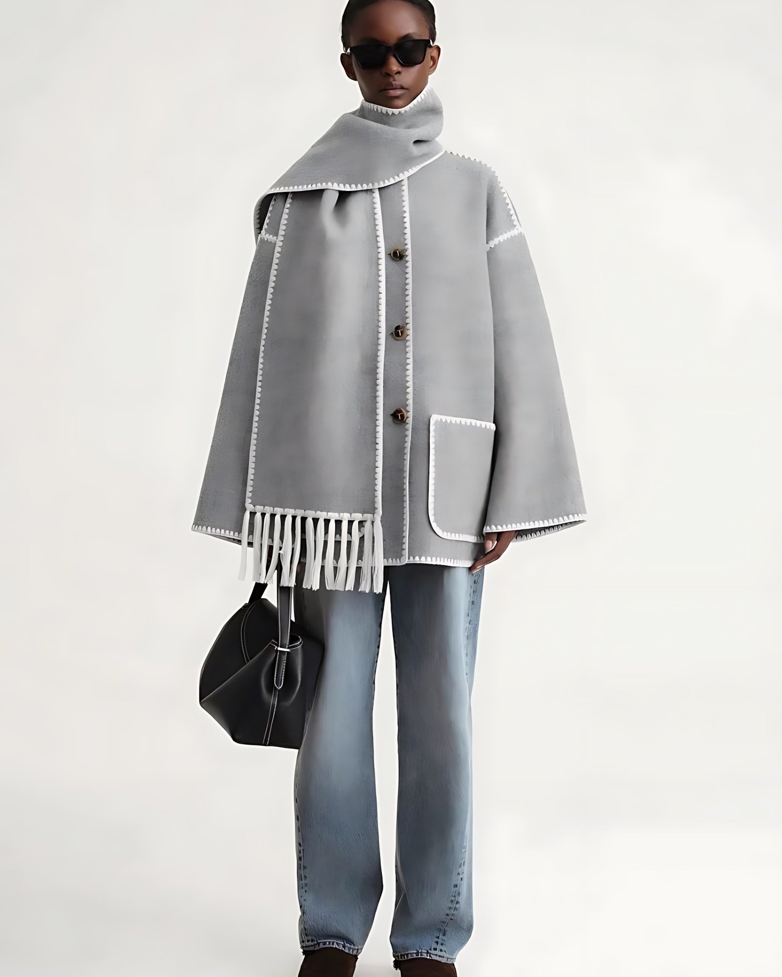 Paisley – Oversized Scarf Collar Jacket