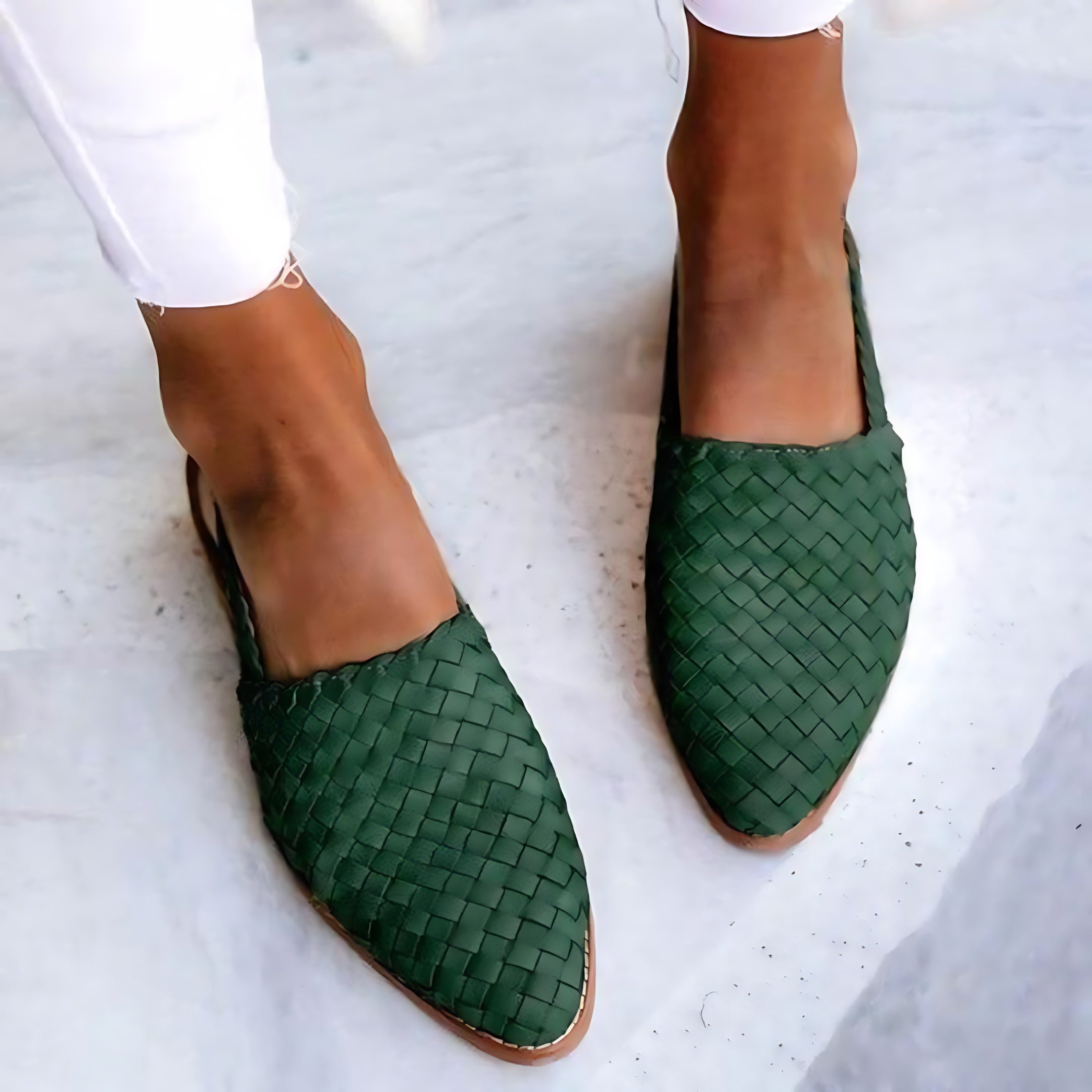 Paisley – Woven Pointed Toe Slip On Flats