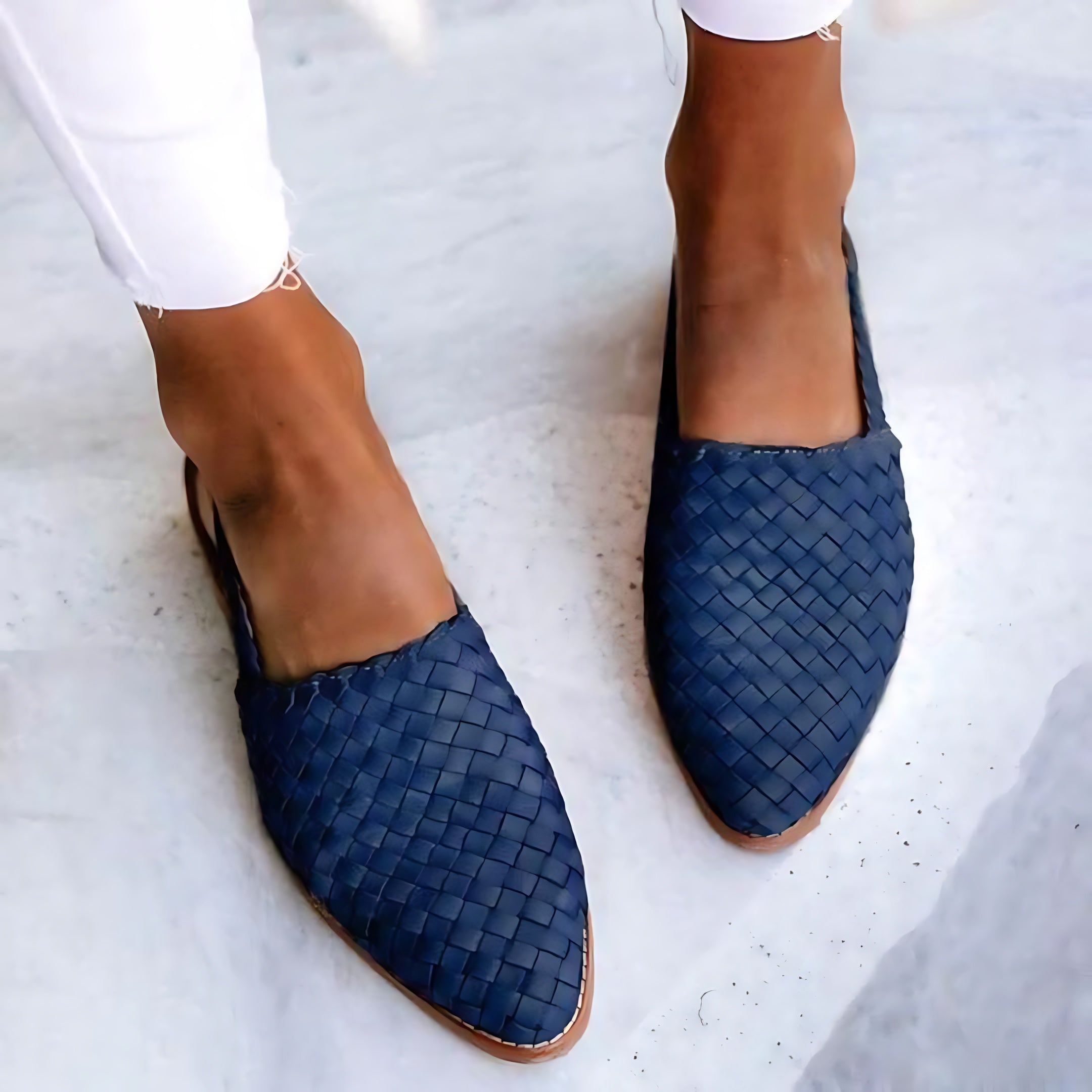 Paisley – Woven Pointed Toe Slip On Flats