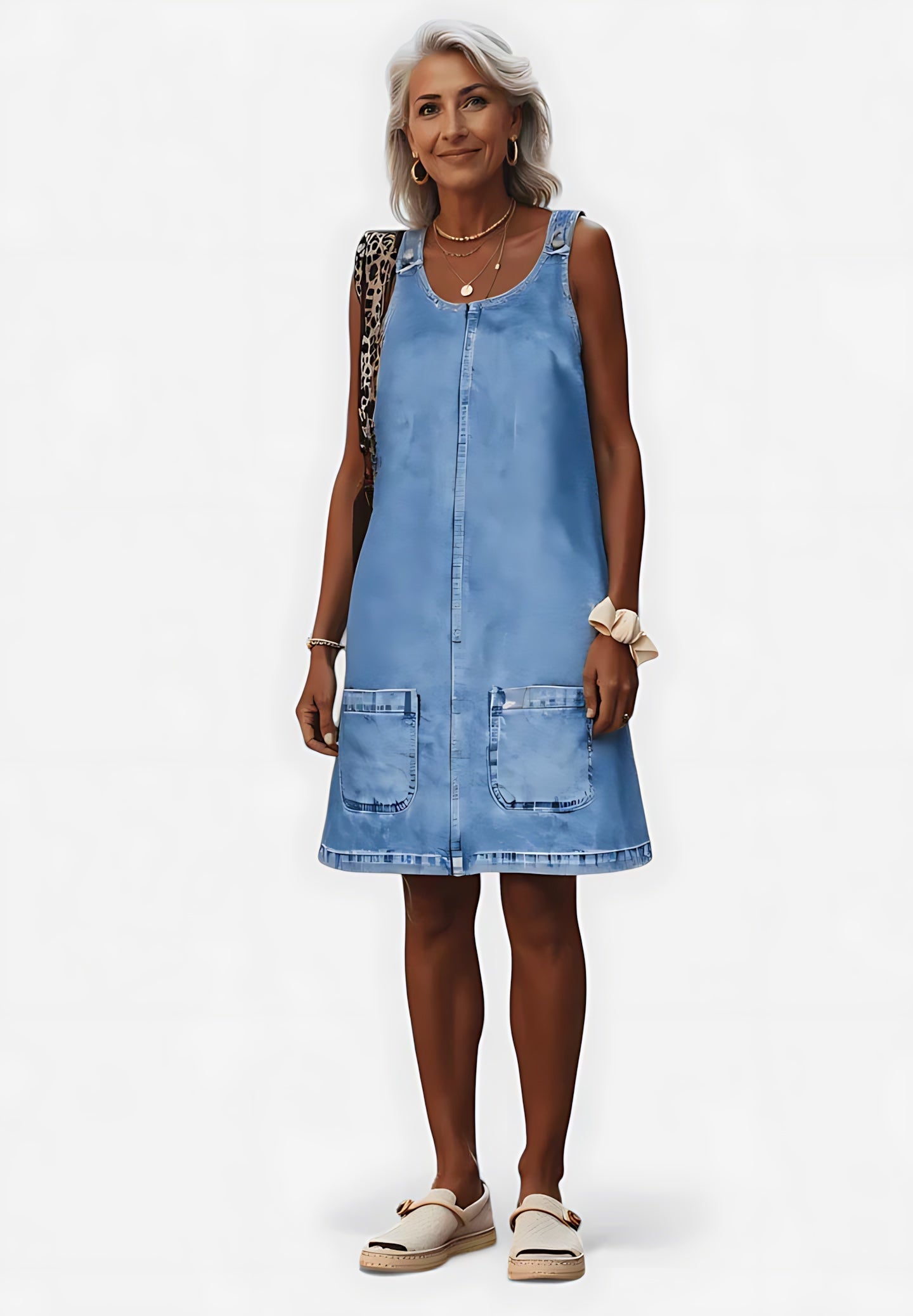 Paloma – Denim Pinafore Mini Dress