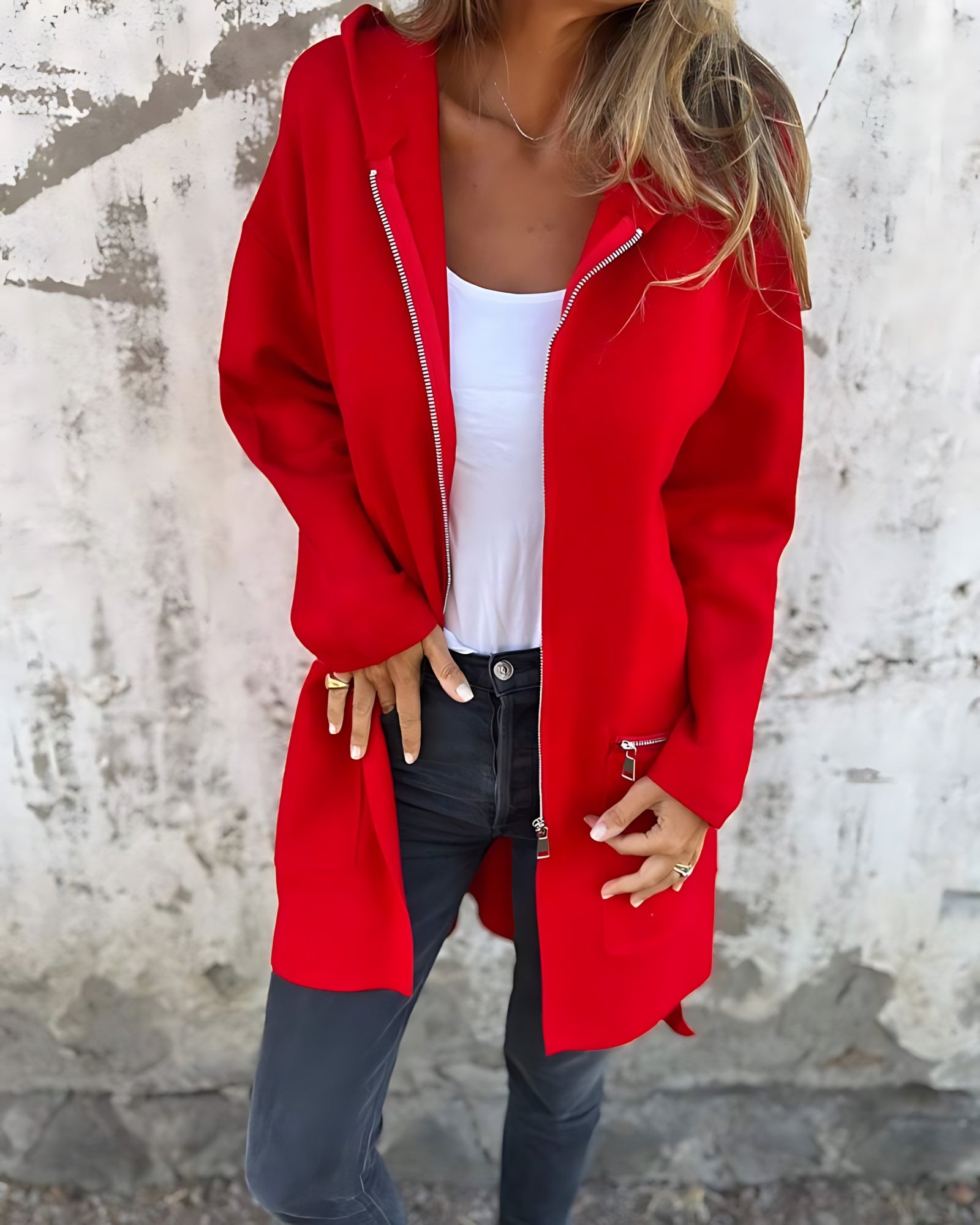 Paloma – Zip Up Long Sleeve Knit Cardigan