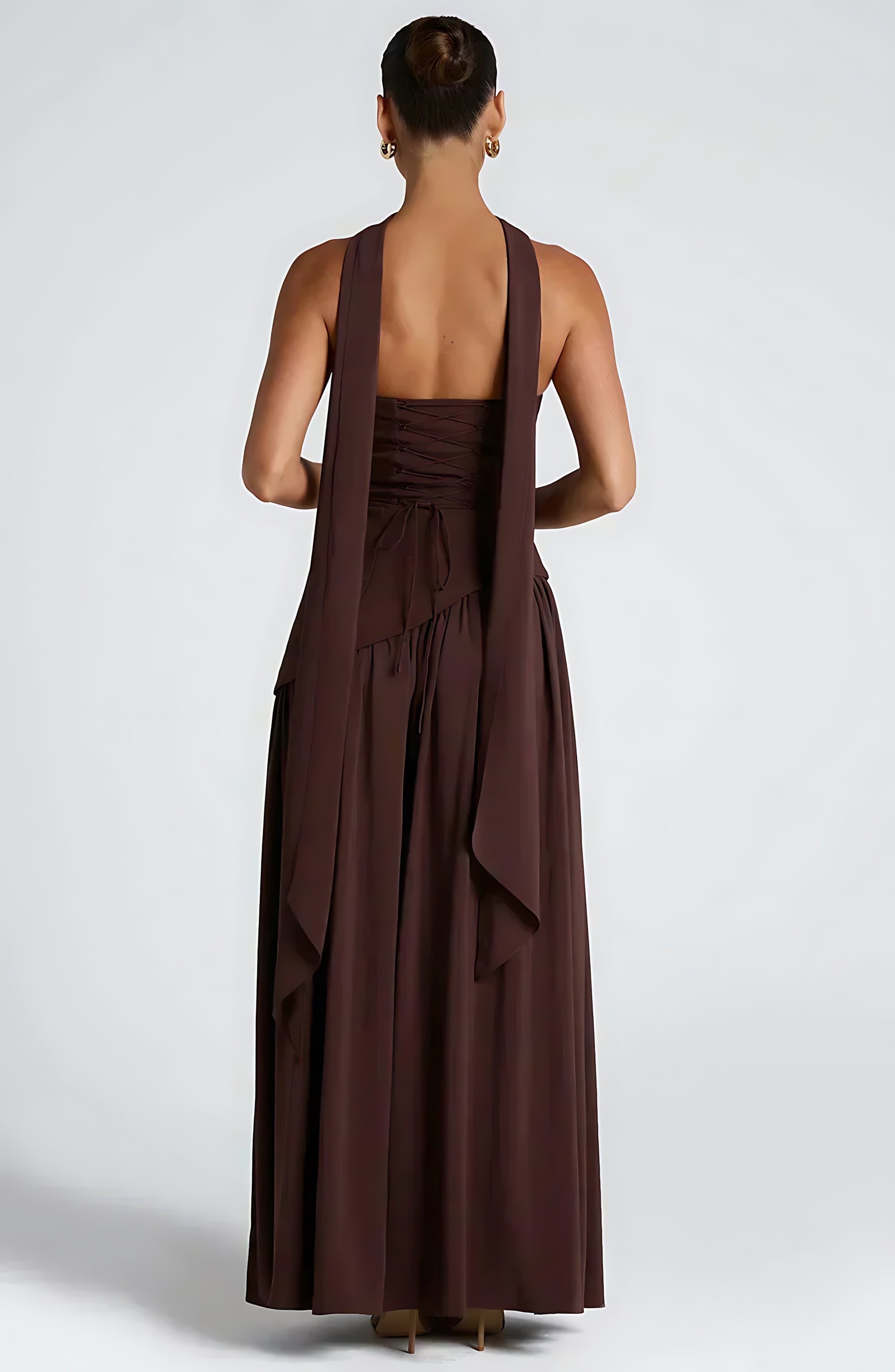 Penelope – Strapless Asymmetric Wedding Guest Maxi Dress