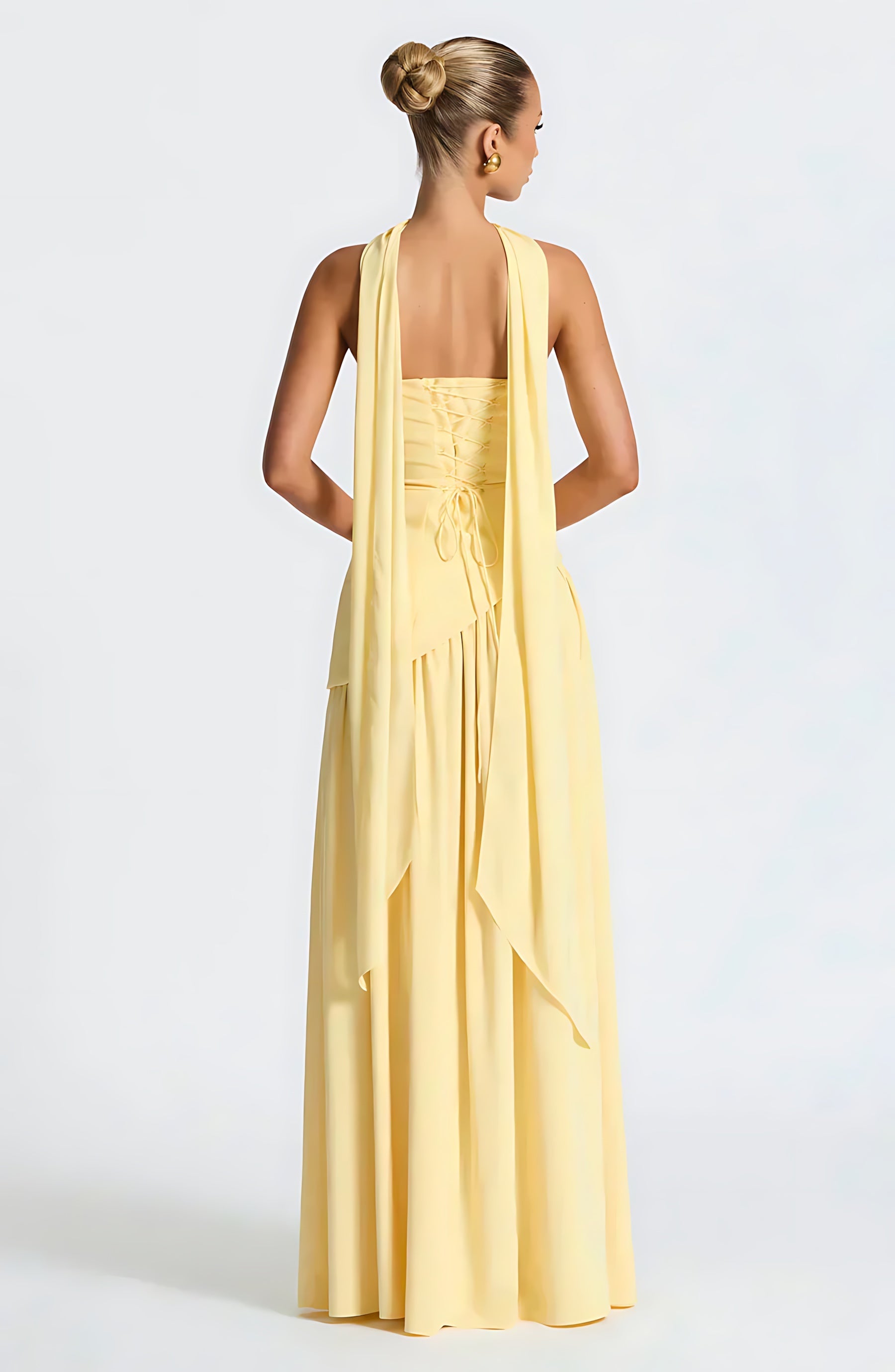 Penelope – Strapless Asymmetric Wedding Guest Maxi Dress