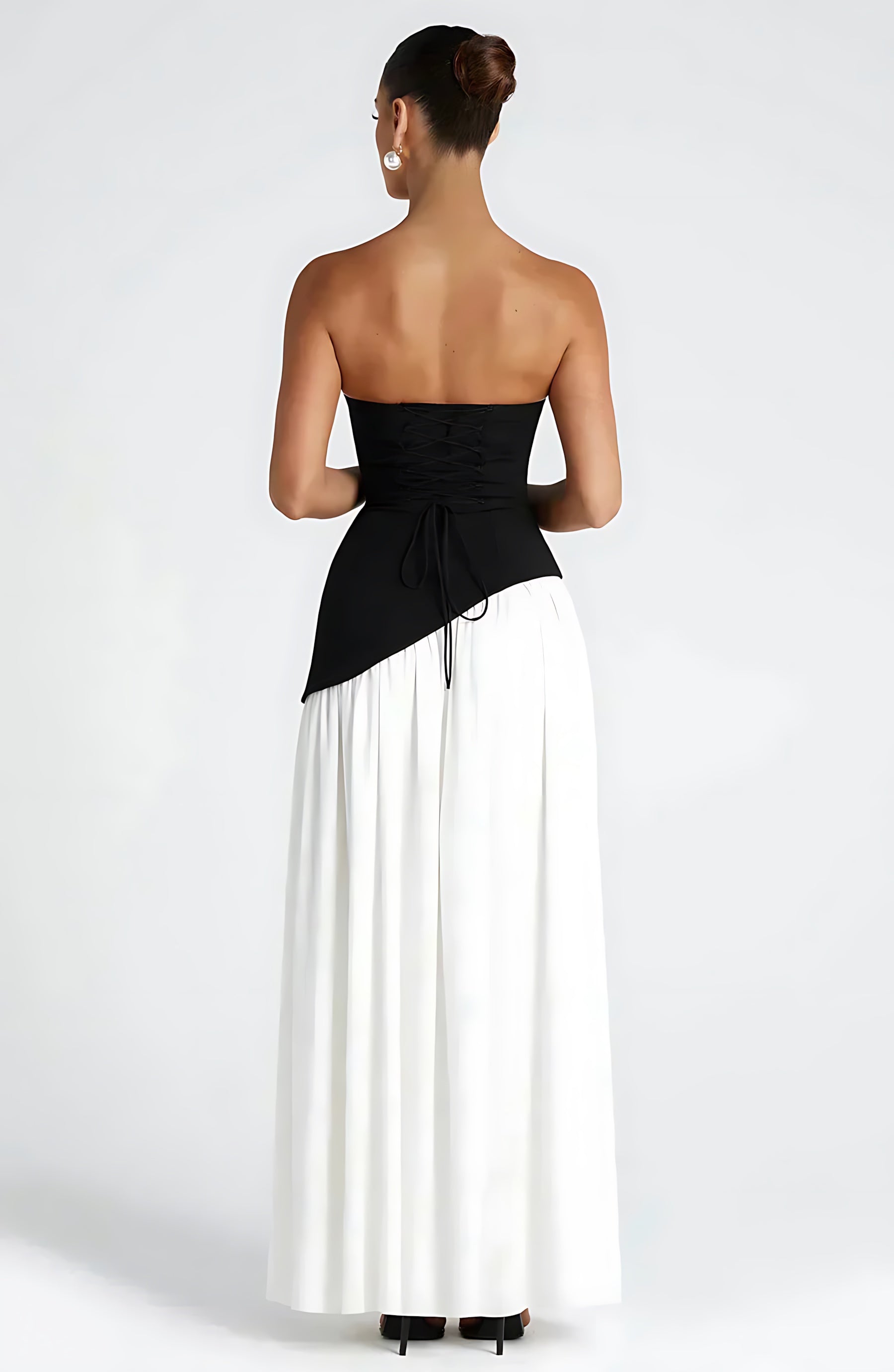 Penelope – Strapless Asymmetric Wedding Guest Maxi Dress