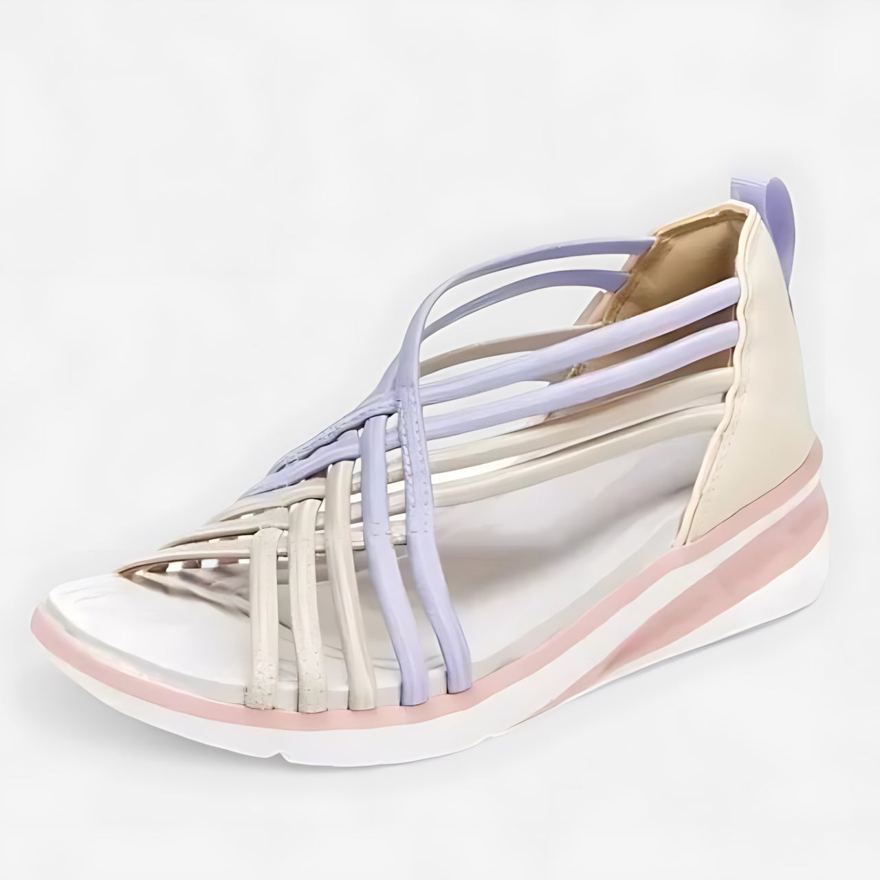 Penelope – Strappy Slingback Low Wedge Sandals