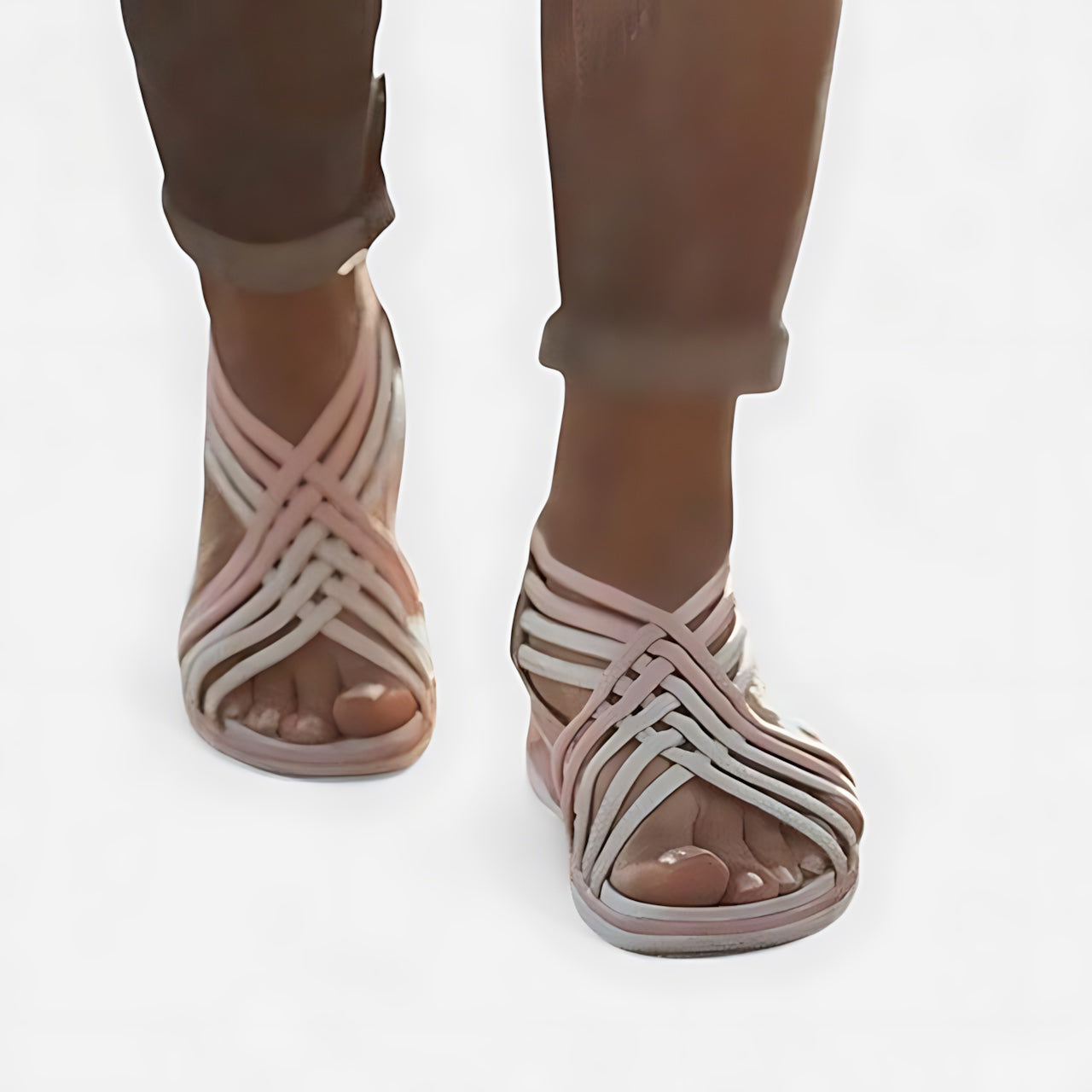 Penelope – Strappy Slingback Low Wedge Sandals