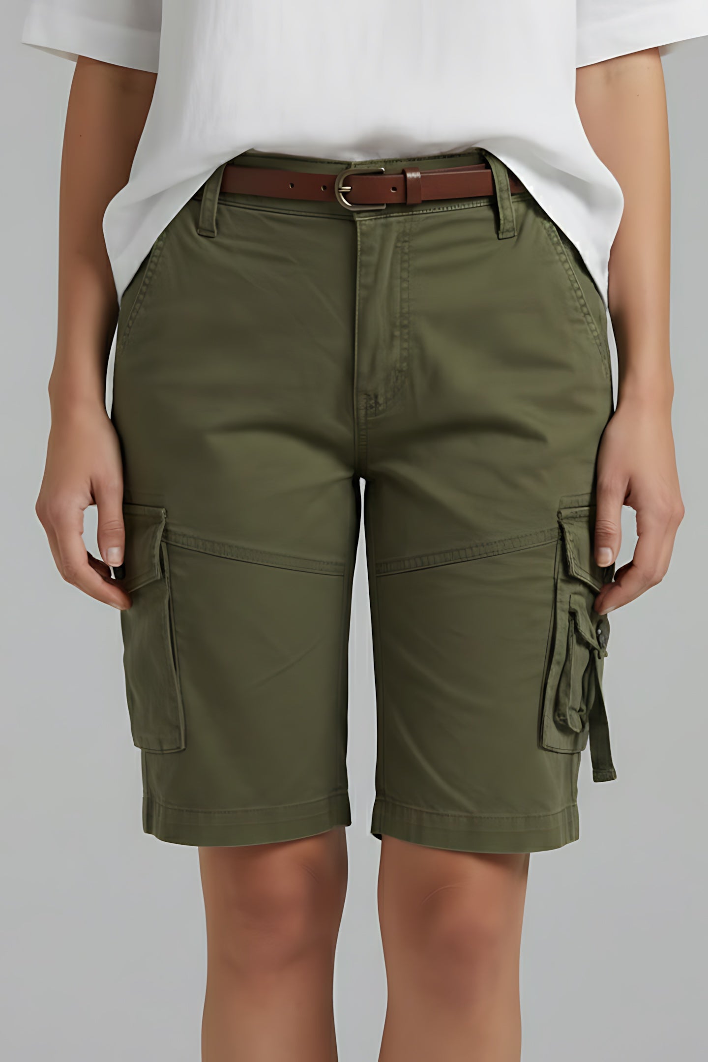Peyton – High Waist Bermuda Cargo Shorts