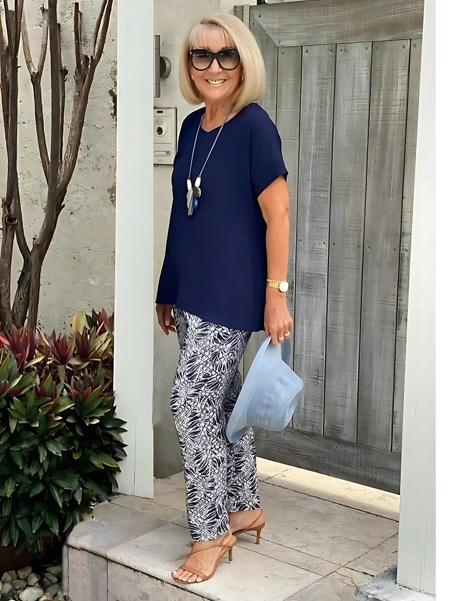 Peyton – Oversized Top and Printed Tapered Pants Set