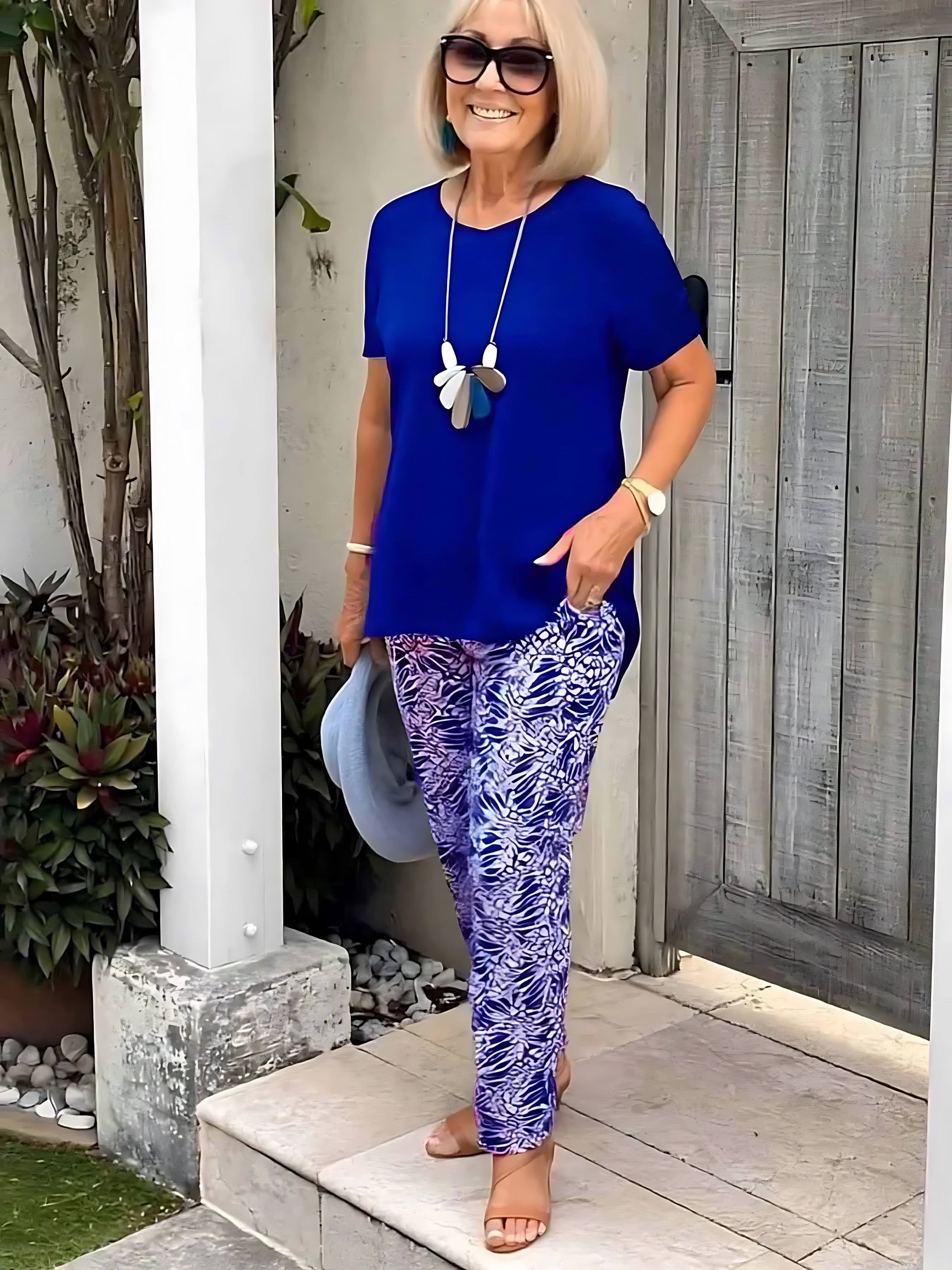 Peyton – Oversized Top and Printed Tapered Pants Set