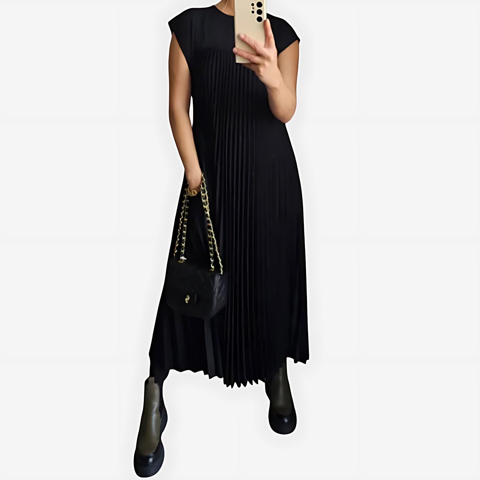 Peyton – Pleated Cap Sleeve Summer Maxi Dress