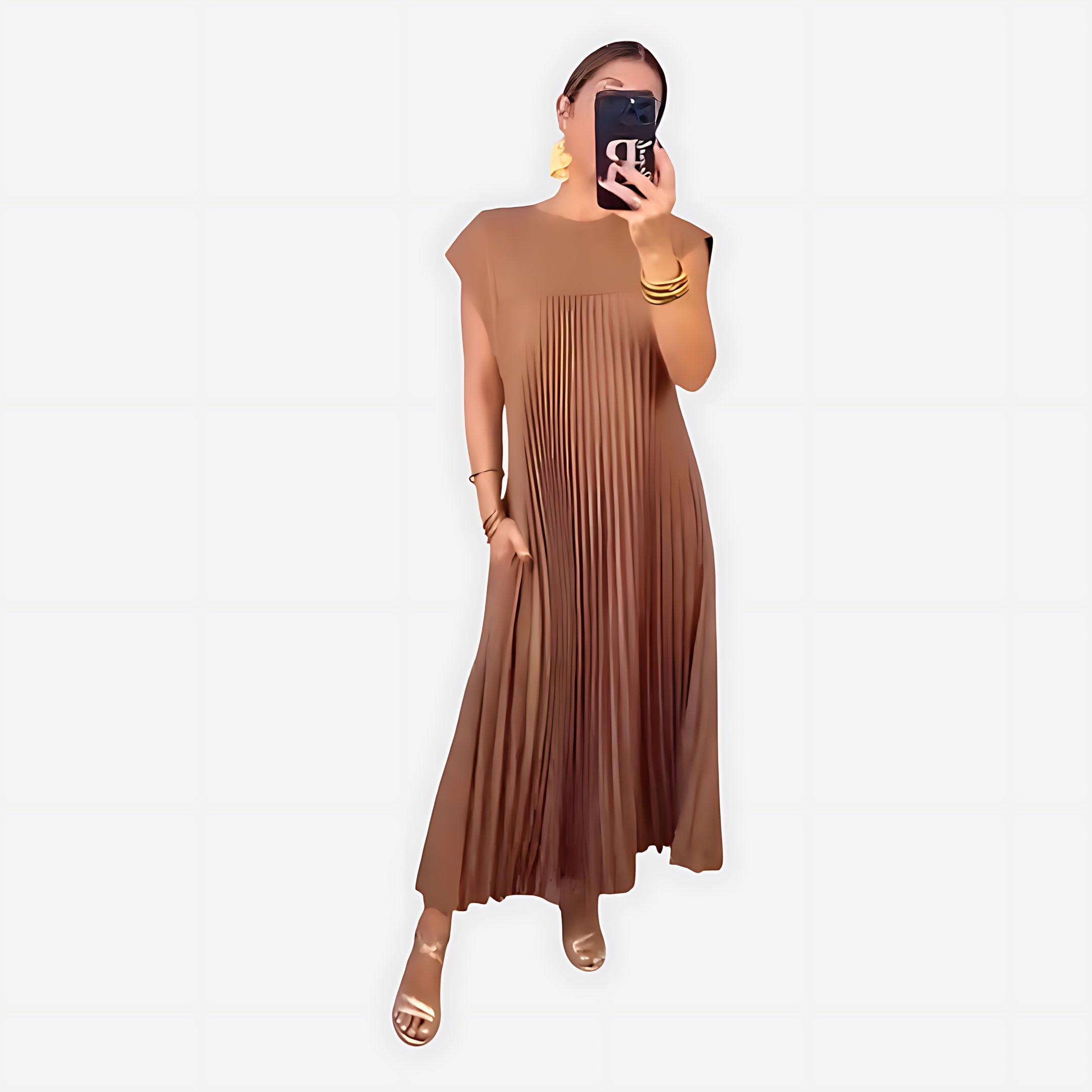 Peyton – Pleated Cap Sleeve Summer Maxi Dress