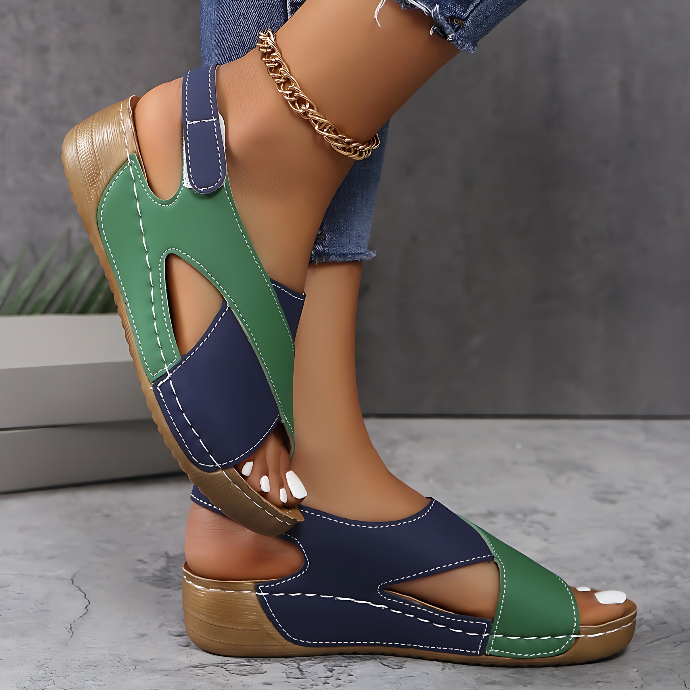 Phoebe – Cross Strap Slingback Wedge Sandals