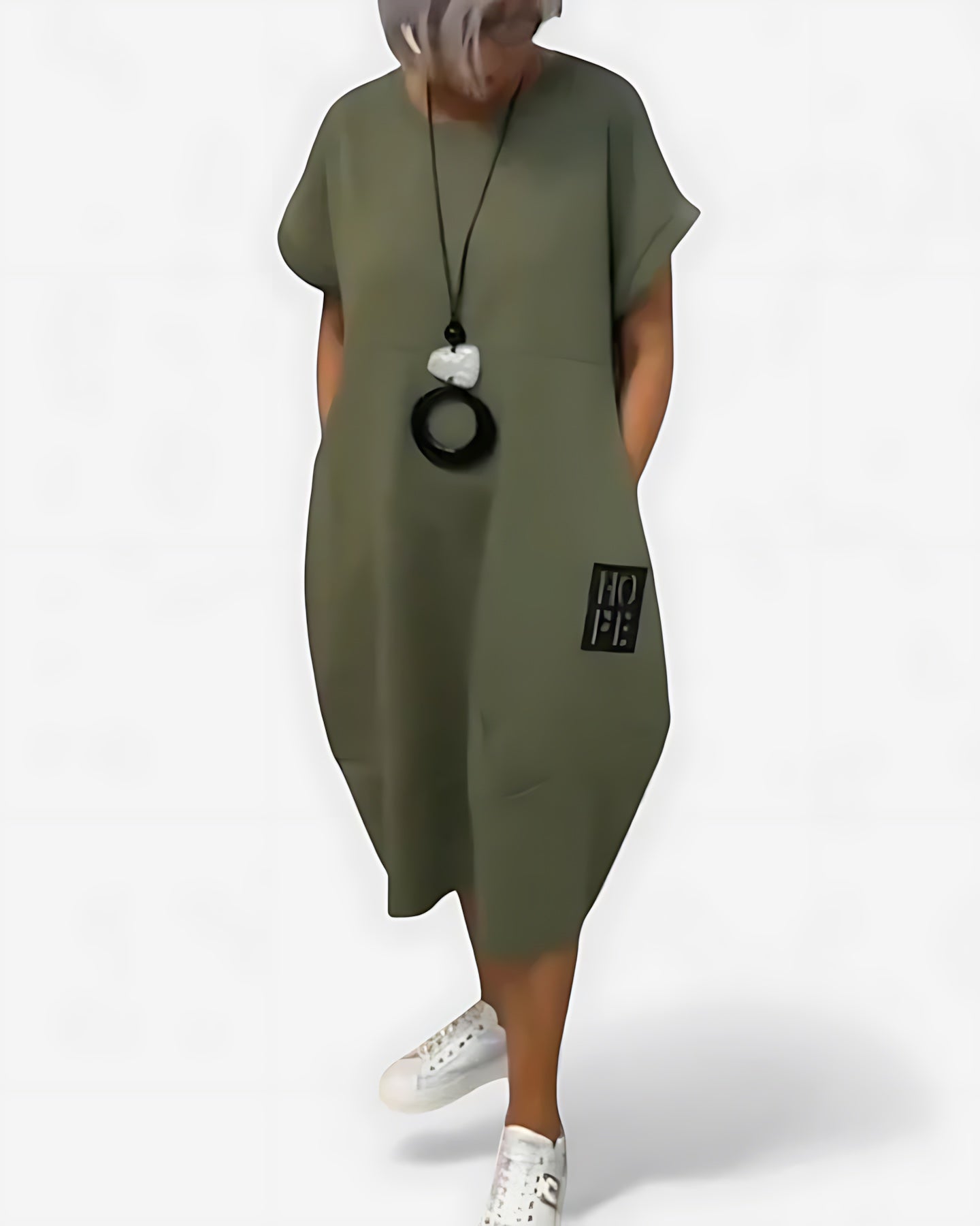 Priscilla – Oversized Cocoon Batwing Sleeve Midi Dress
