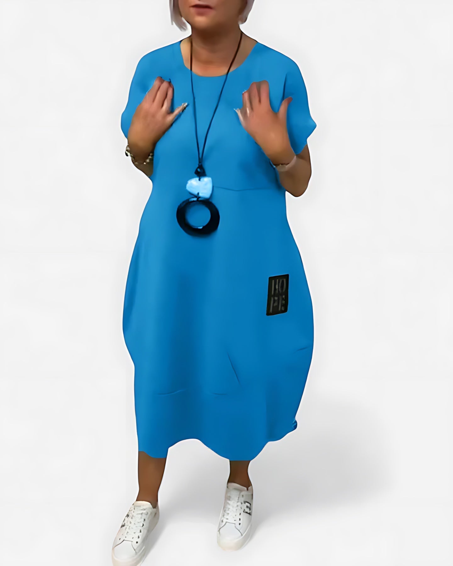 Priscilla – Oversized Cocoon Batwing Sleeve Midi Dress