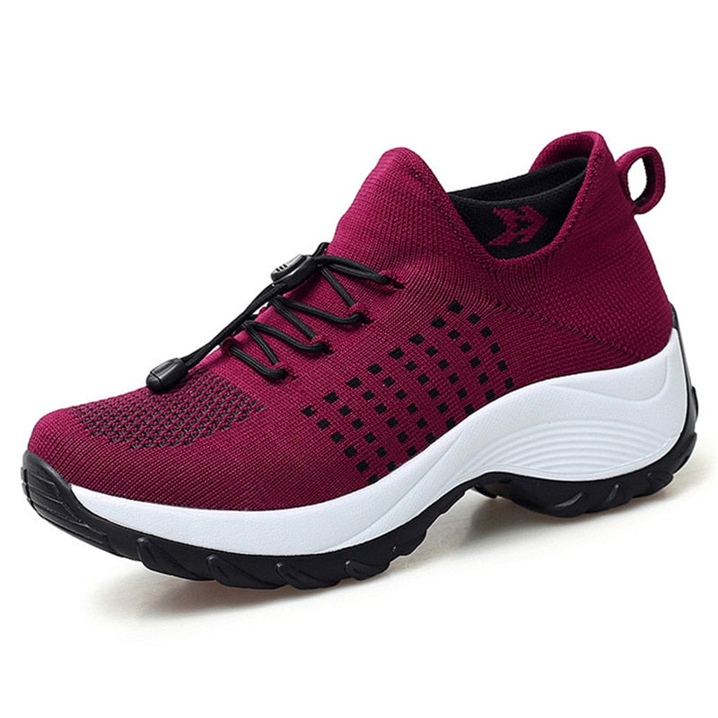 Lilah – Knit Zip Front Chunky Sole Sneakers