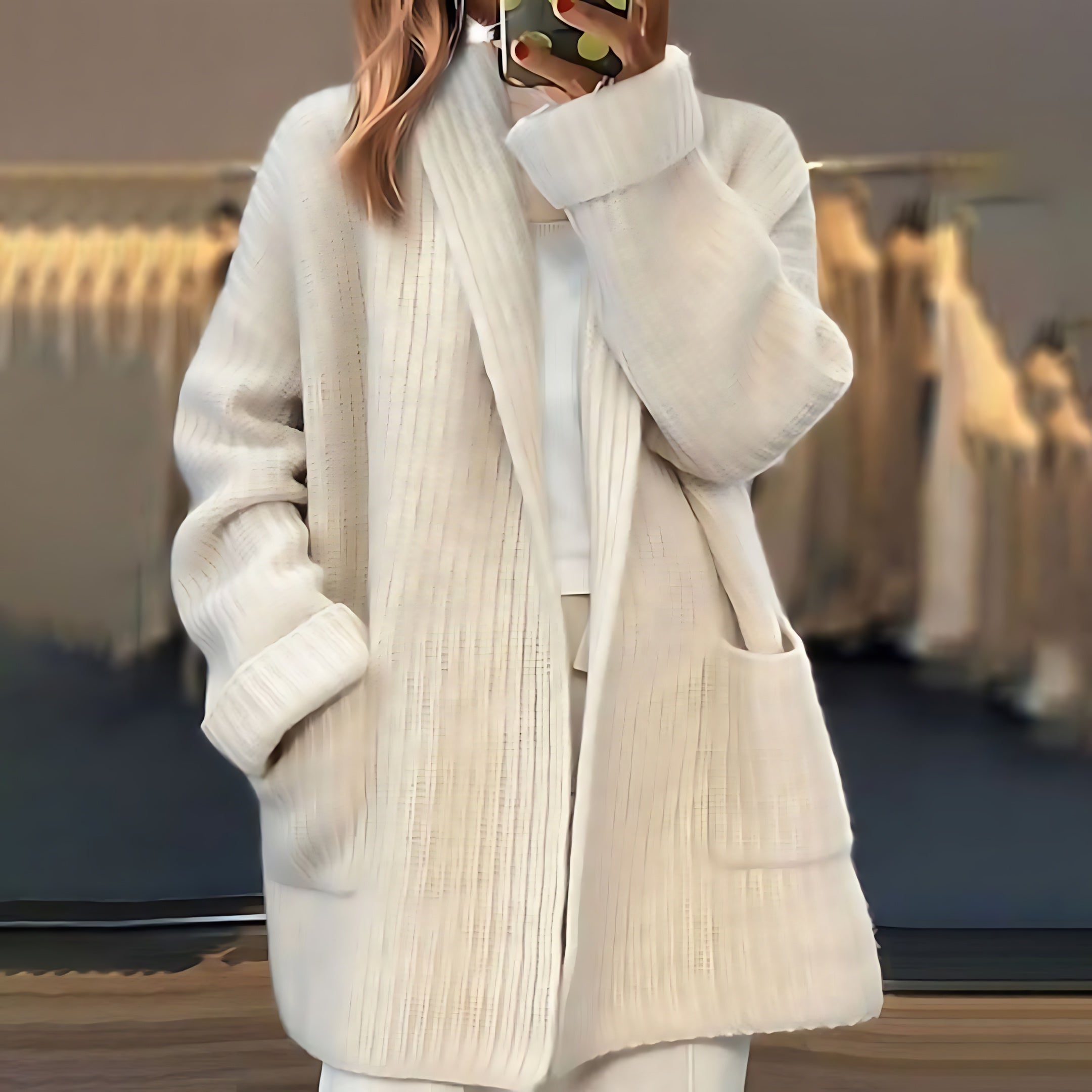 Quinn – Ribbed Knit Open Front Cardigan