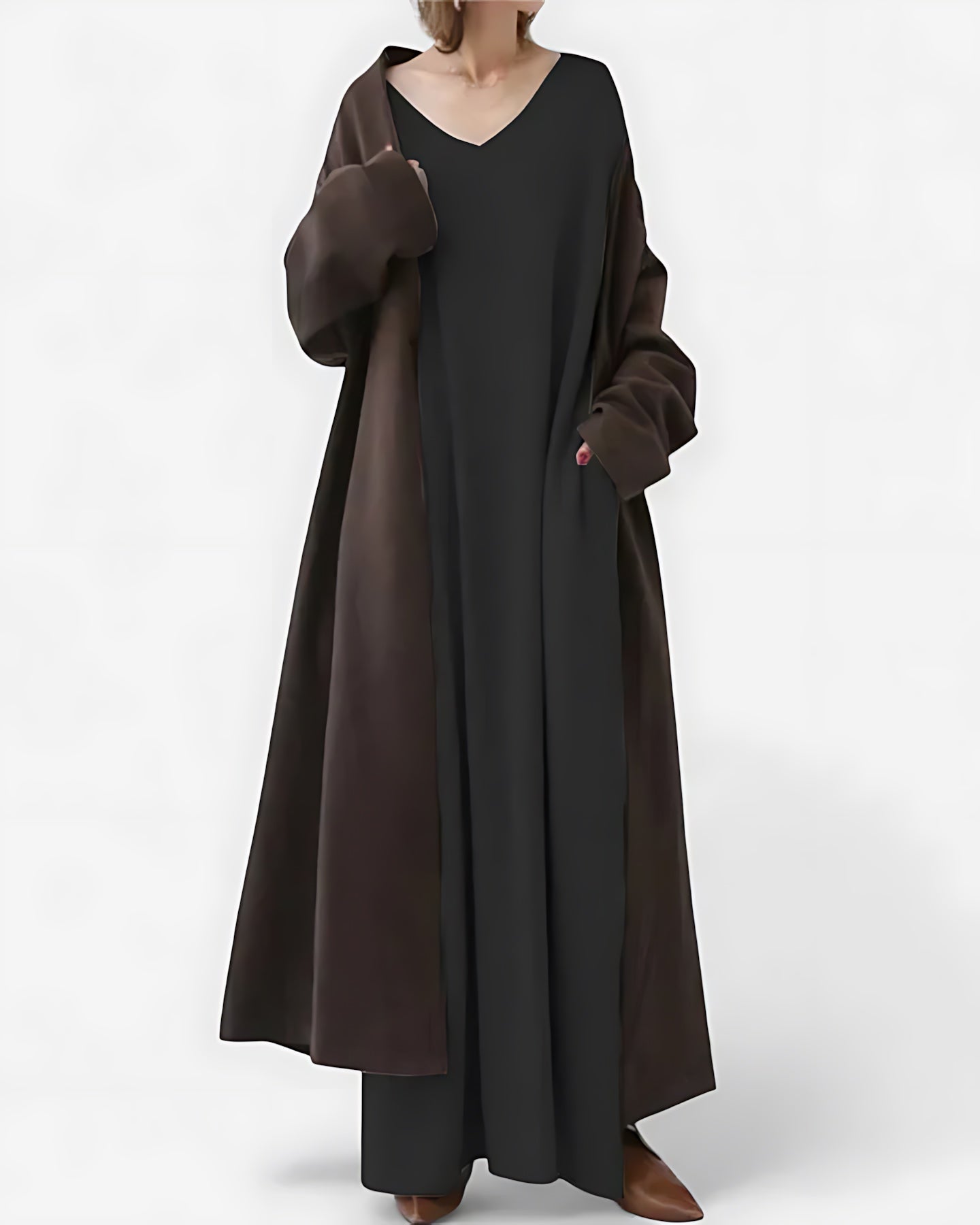 Reagen – Oversized V Neck Kaftan Maxi Dress
