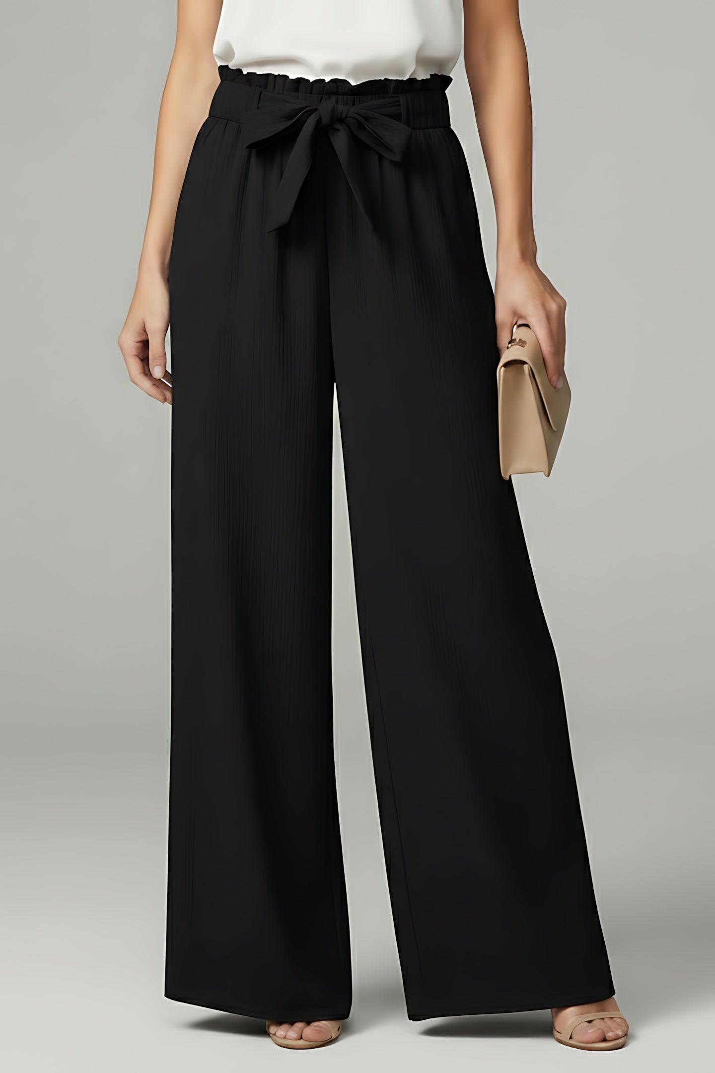 Reagen – Paperbag Waist Wide Leg Palazzo Pants