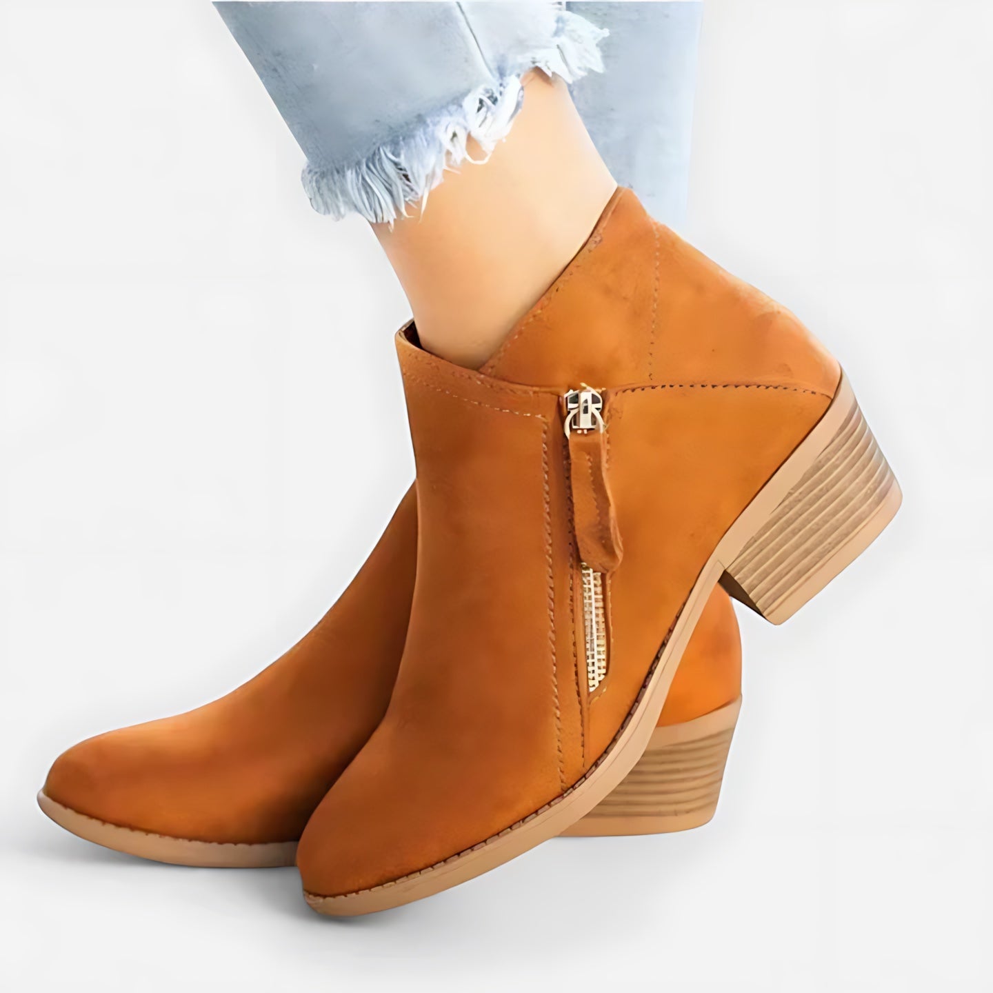 Reagen – Suede Pointed Toe Side Zip Ankle Boots