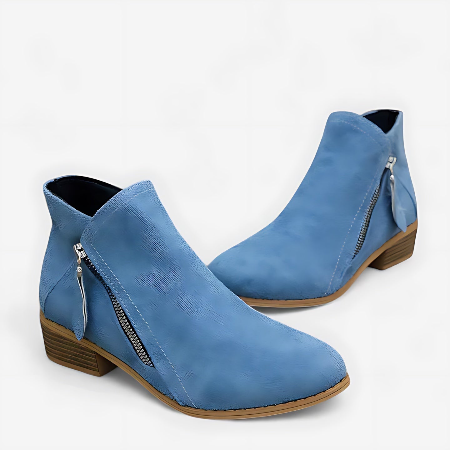 Reagen – Suede Pointed Toe Side Zip Ankle Boots