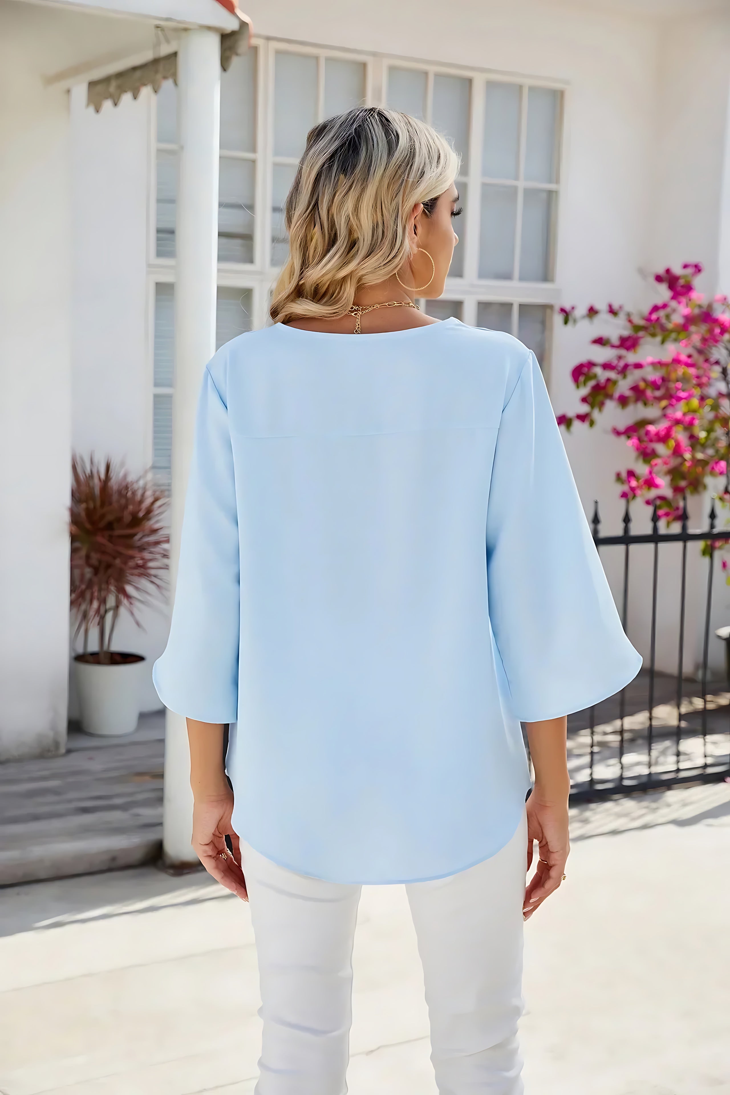 Renata – V Neck Long Sleeve Top