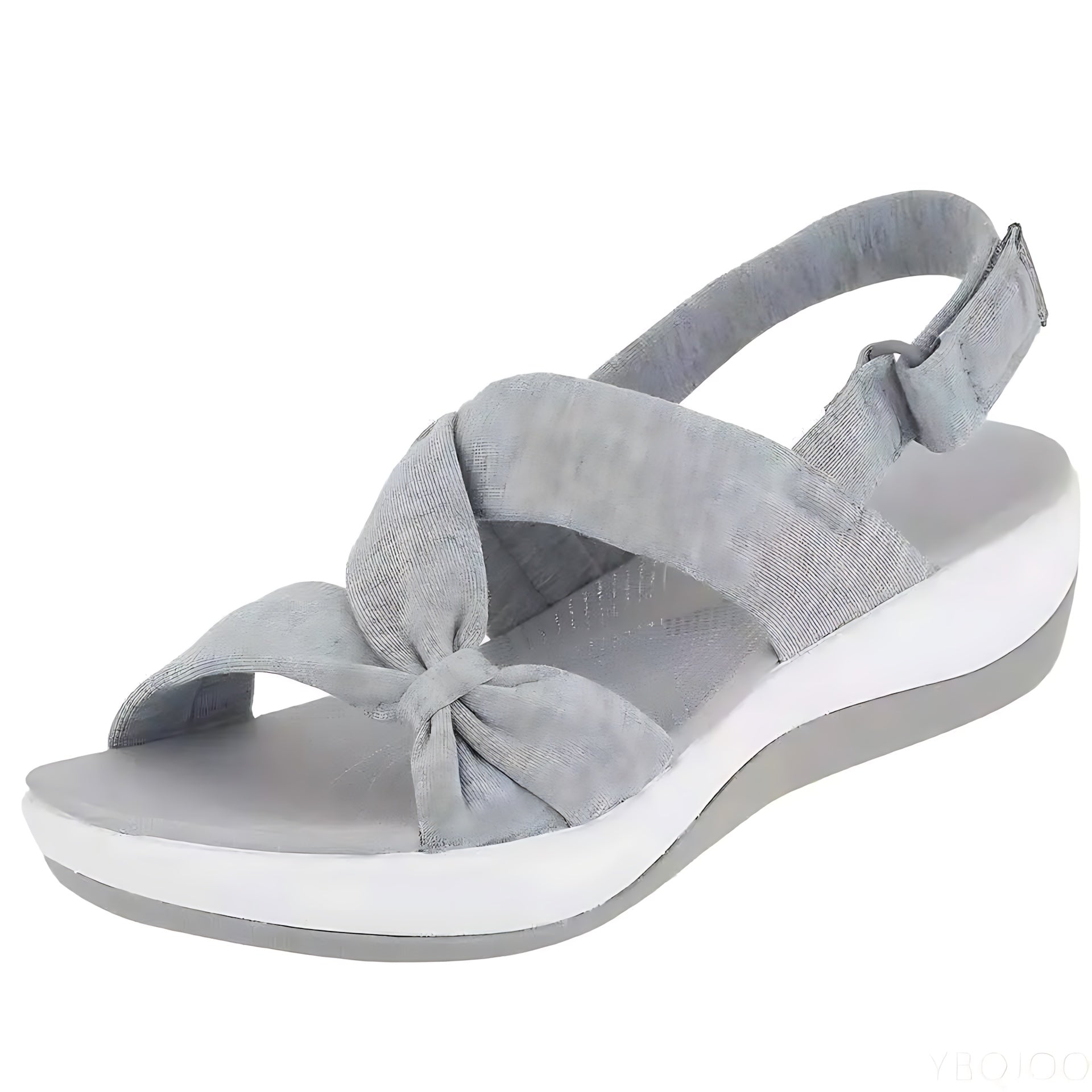 Riley – Bow Knot Slingback Low Wedge Sandals