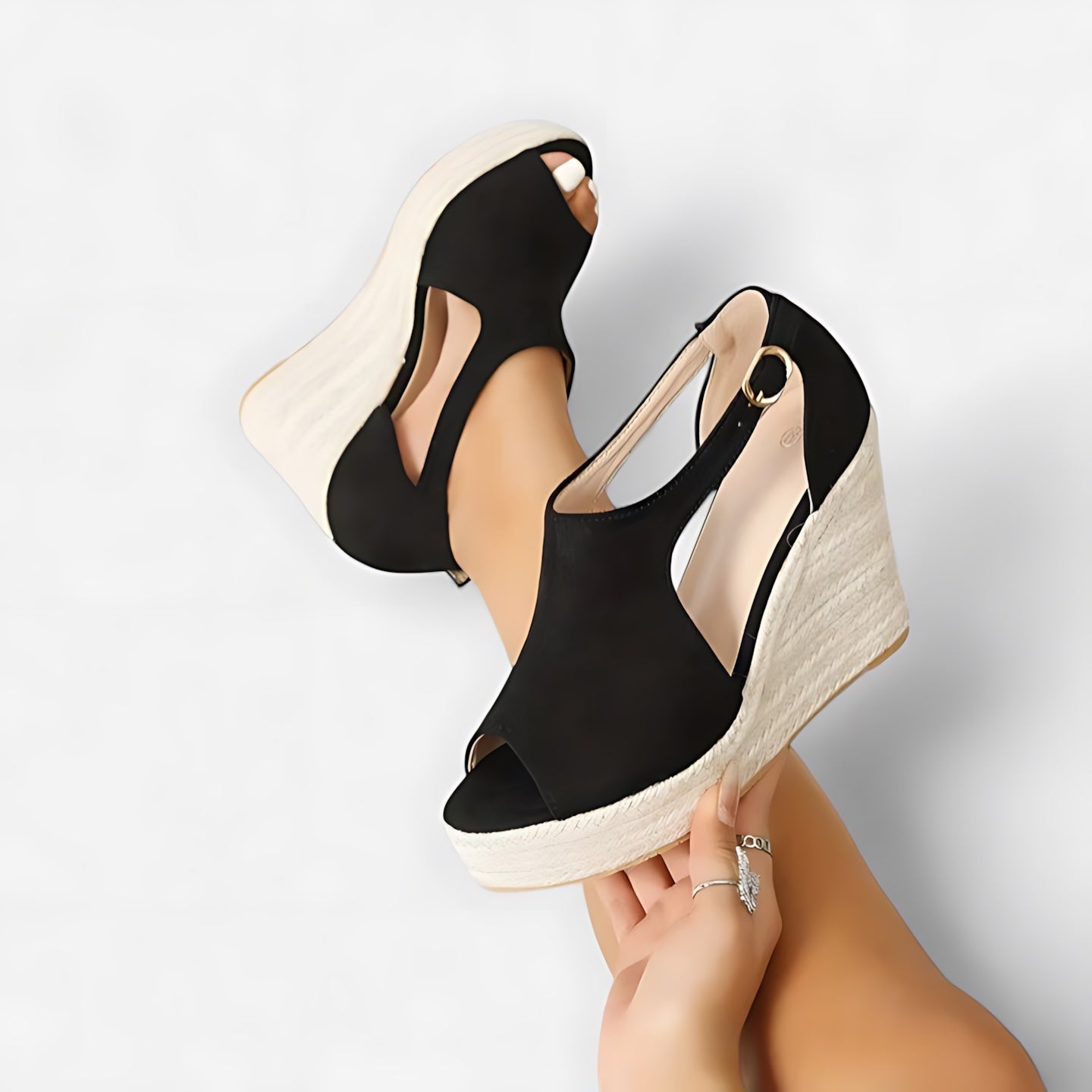 Riley – Peep Toe Platform Wedge Sandals