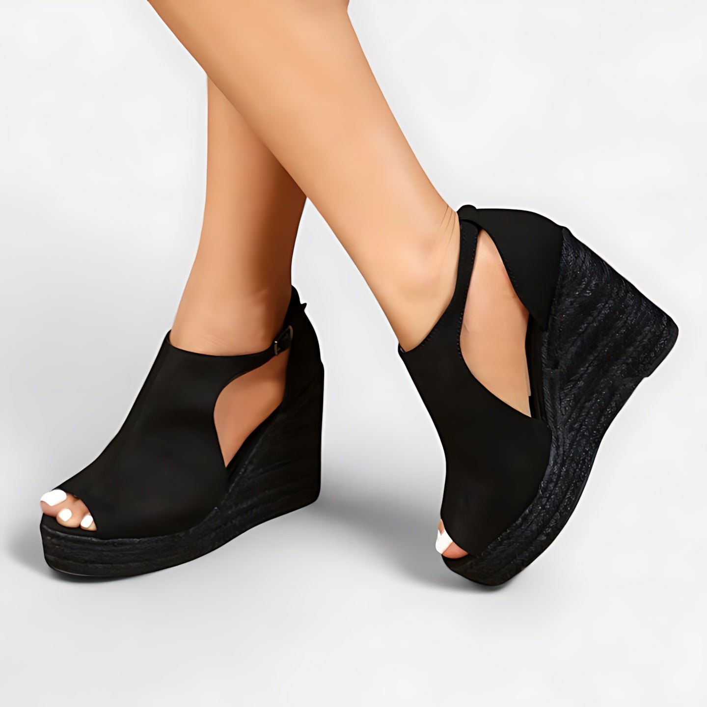 Riley – Peep Toe Platform Wedge Sandals
