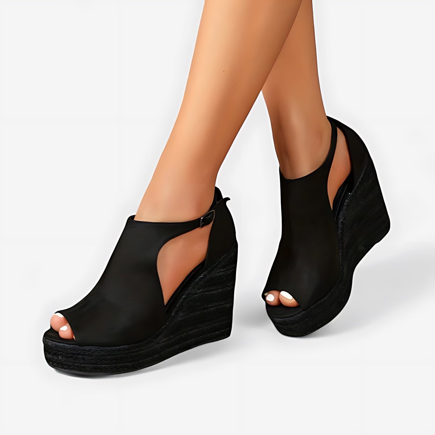 Riley – Peep Toe Platform Wedge Sandals