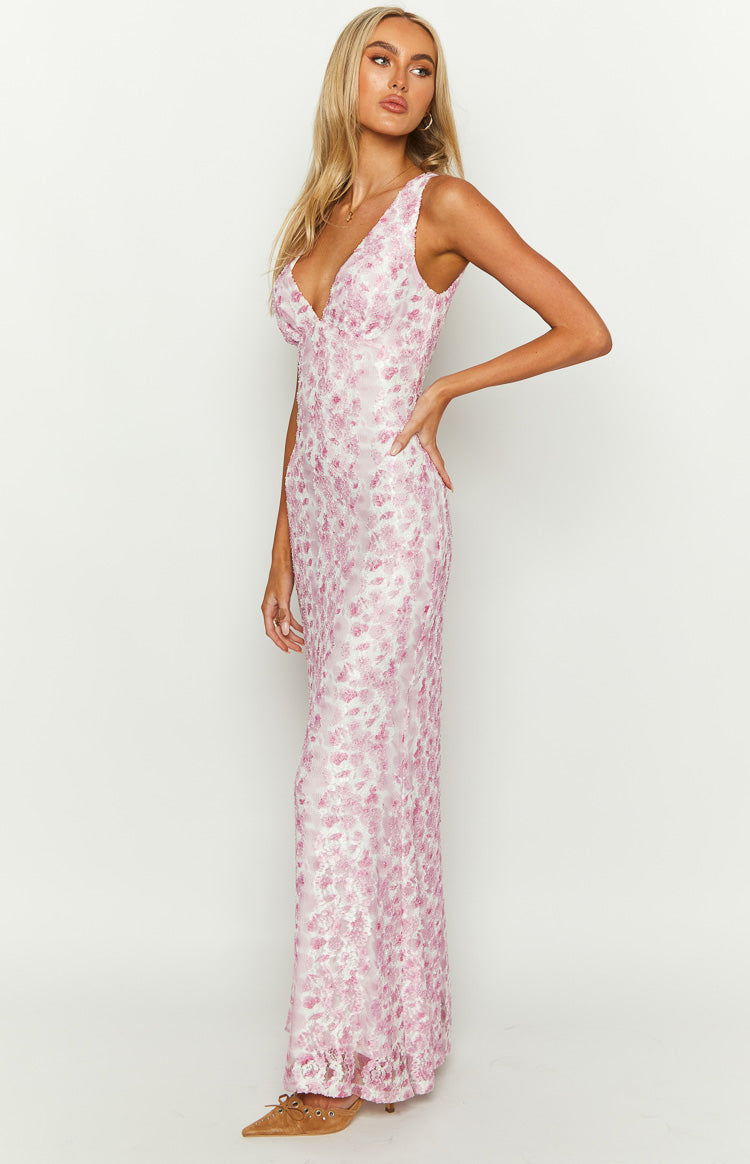 Octavia – Floral V Neck Wedding Guest Maxi Dress