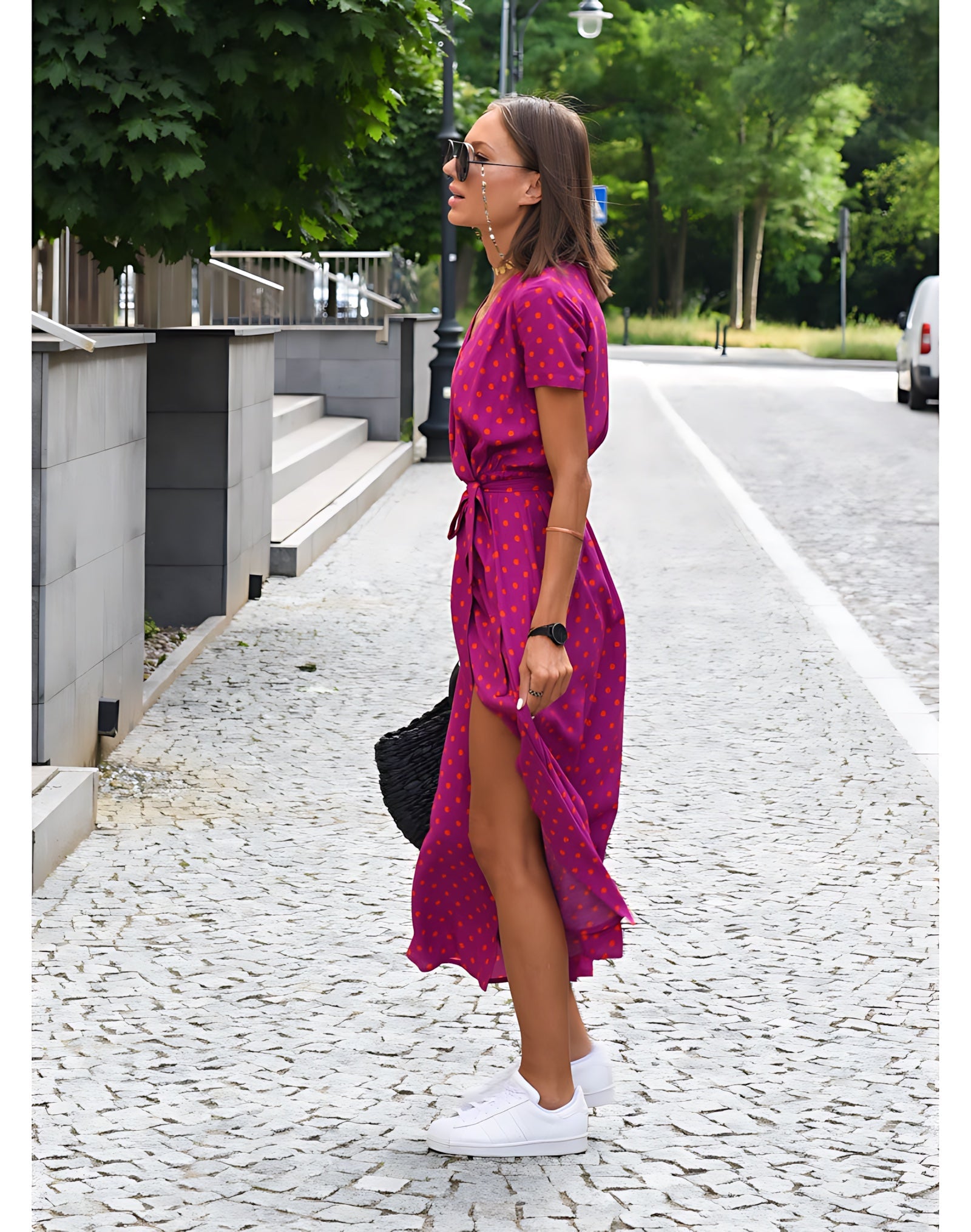 Rosalie – Floral Print Wrap Summer Midi Dress