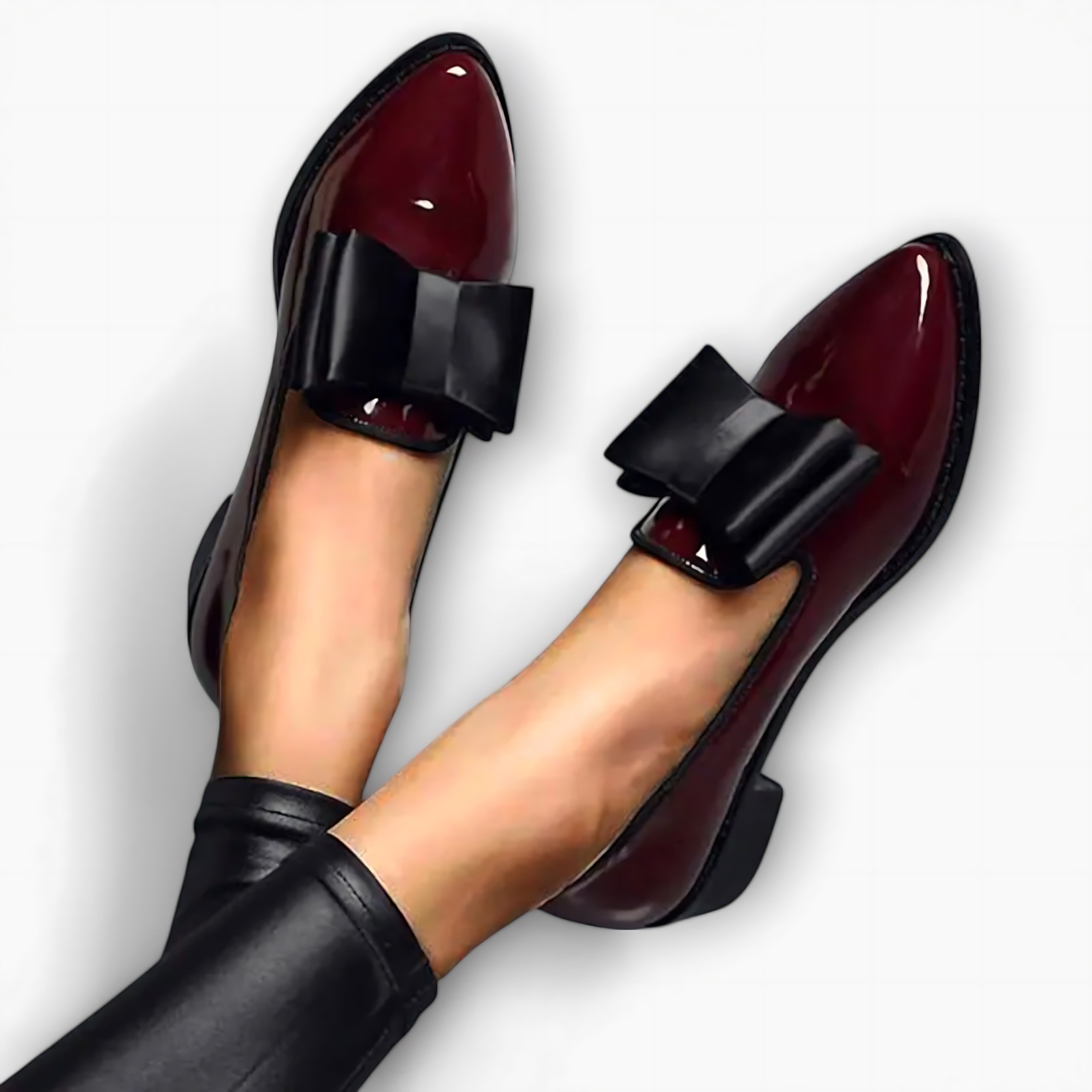 Rosalie – Patent Bow Pointed Toe Loafers