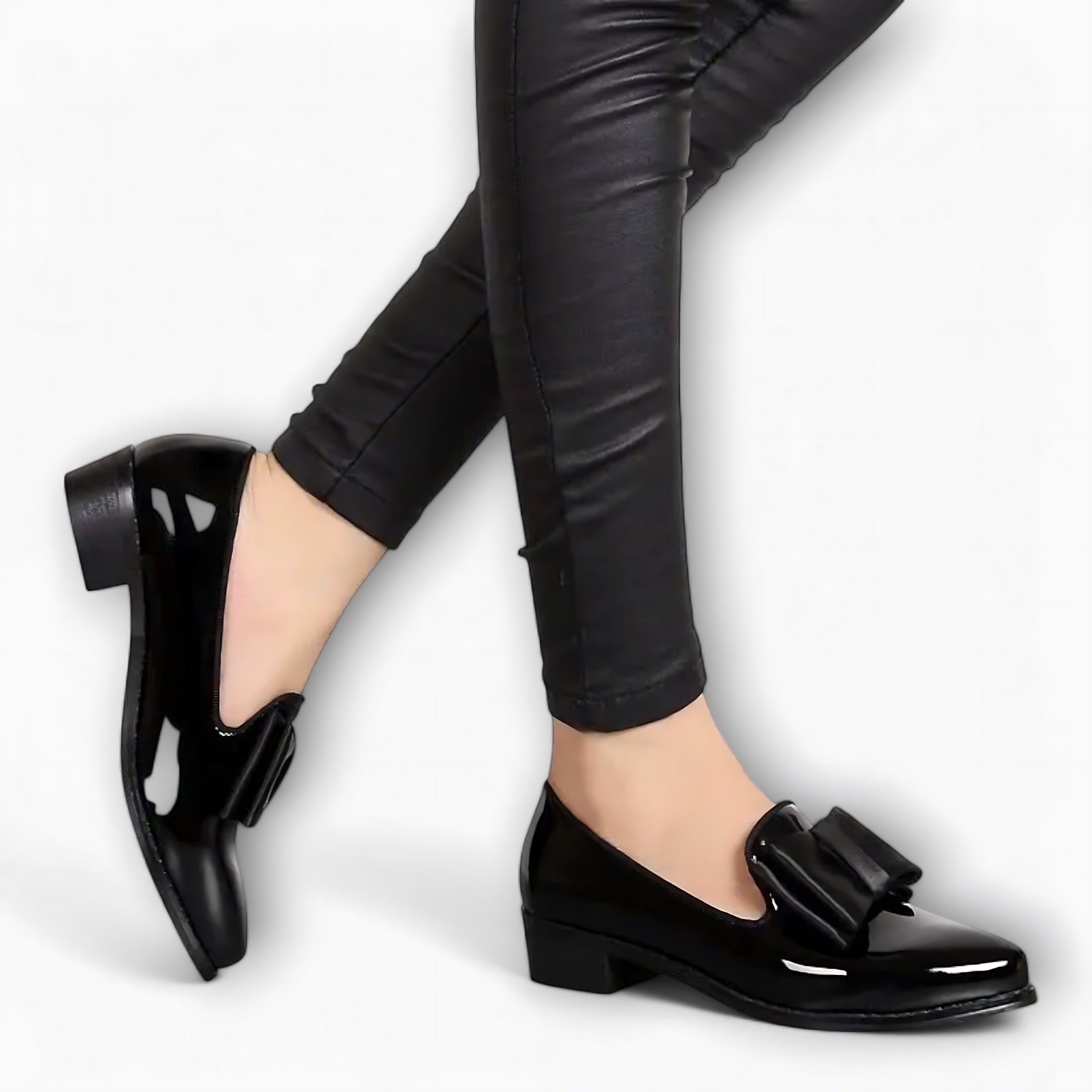 Rosalie – Patent Bow Pointed Toe Loafers