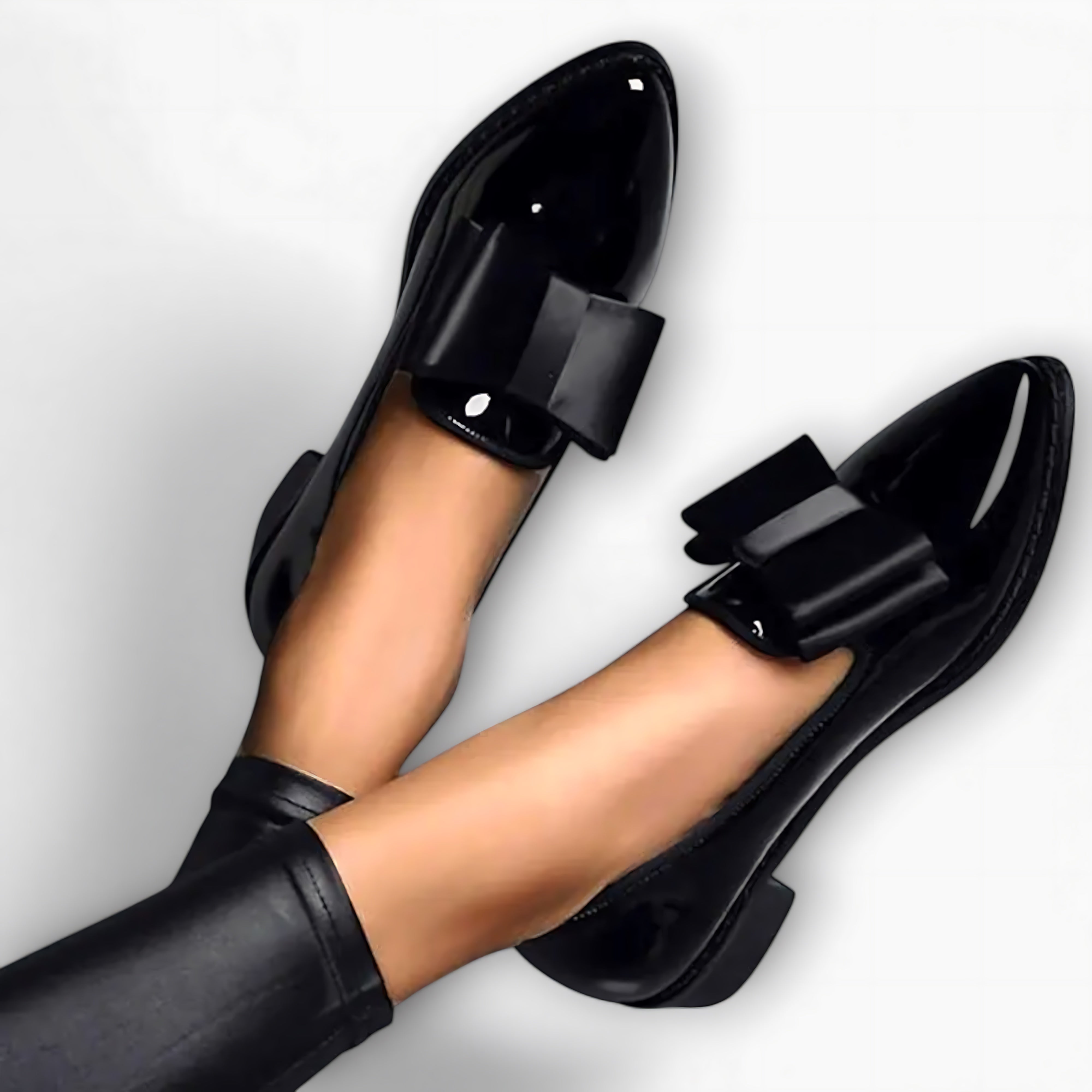 Rosalie – Patent Bow Pointed Toe Loafers