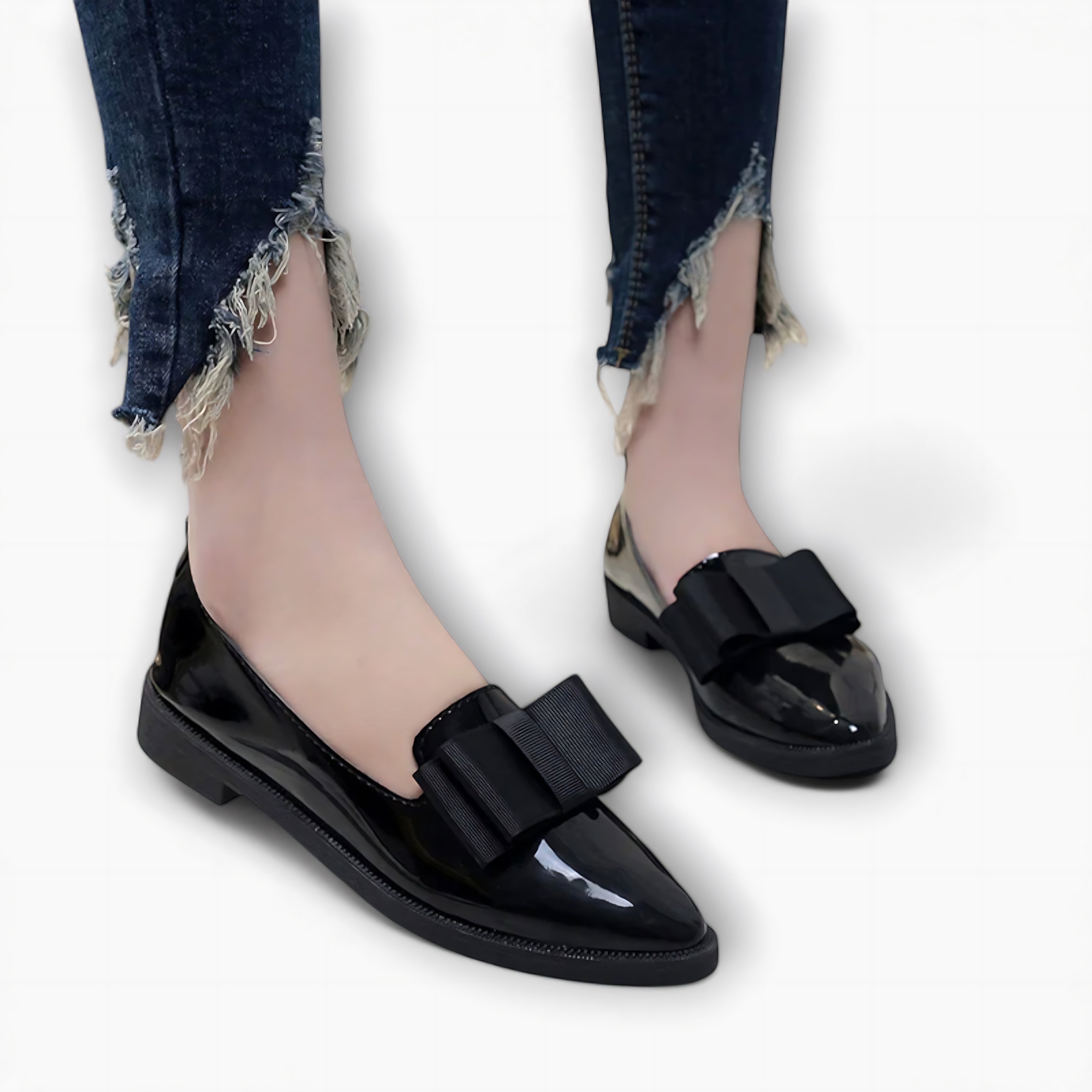 Rosalie – Patent Bow Pointed Toe Loafers
