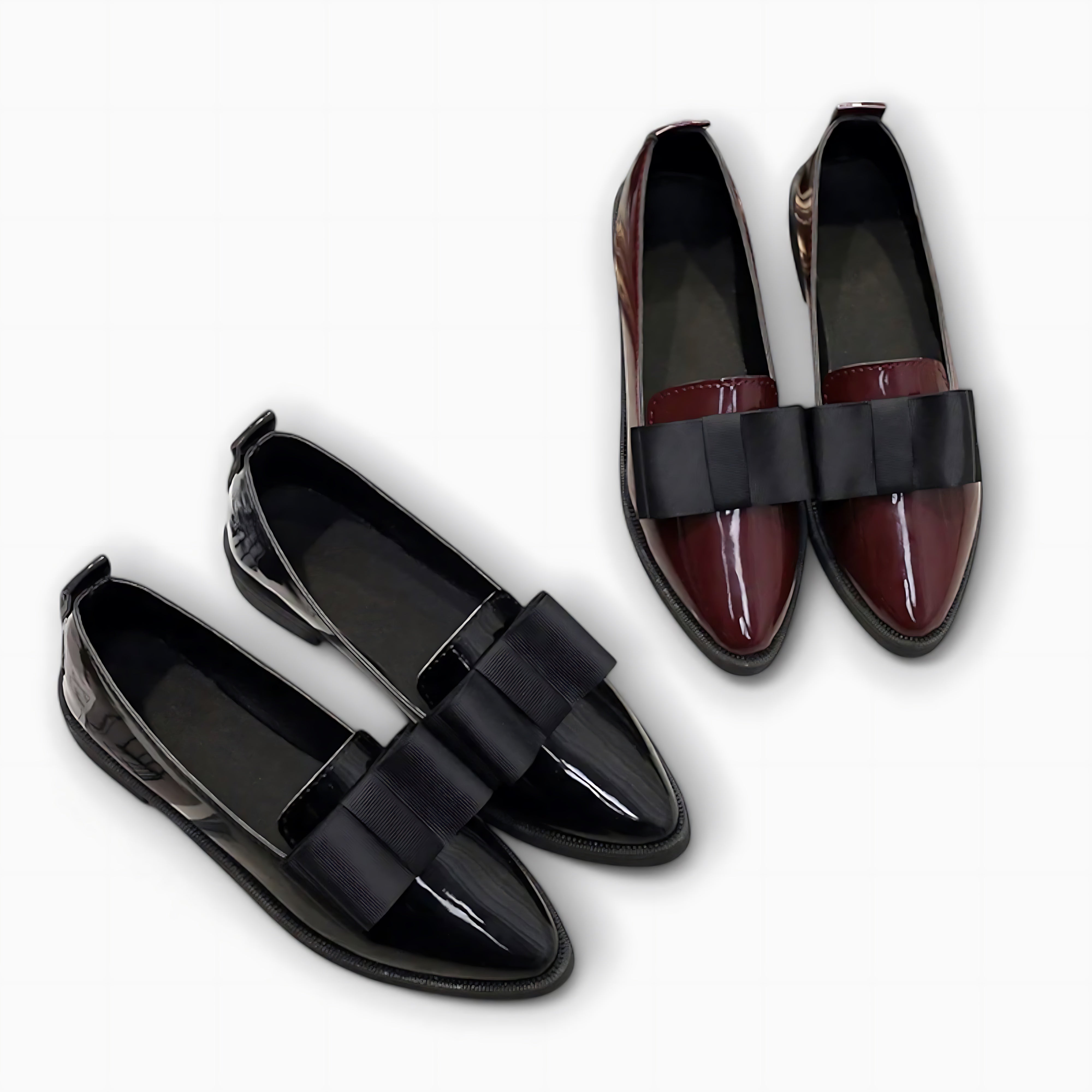 Rosalie – Patent Bow Pointed Toe Loafers