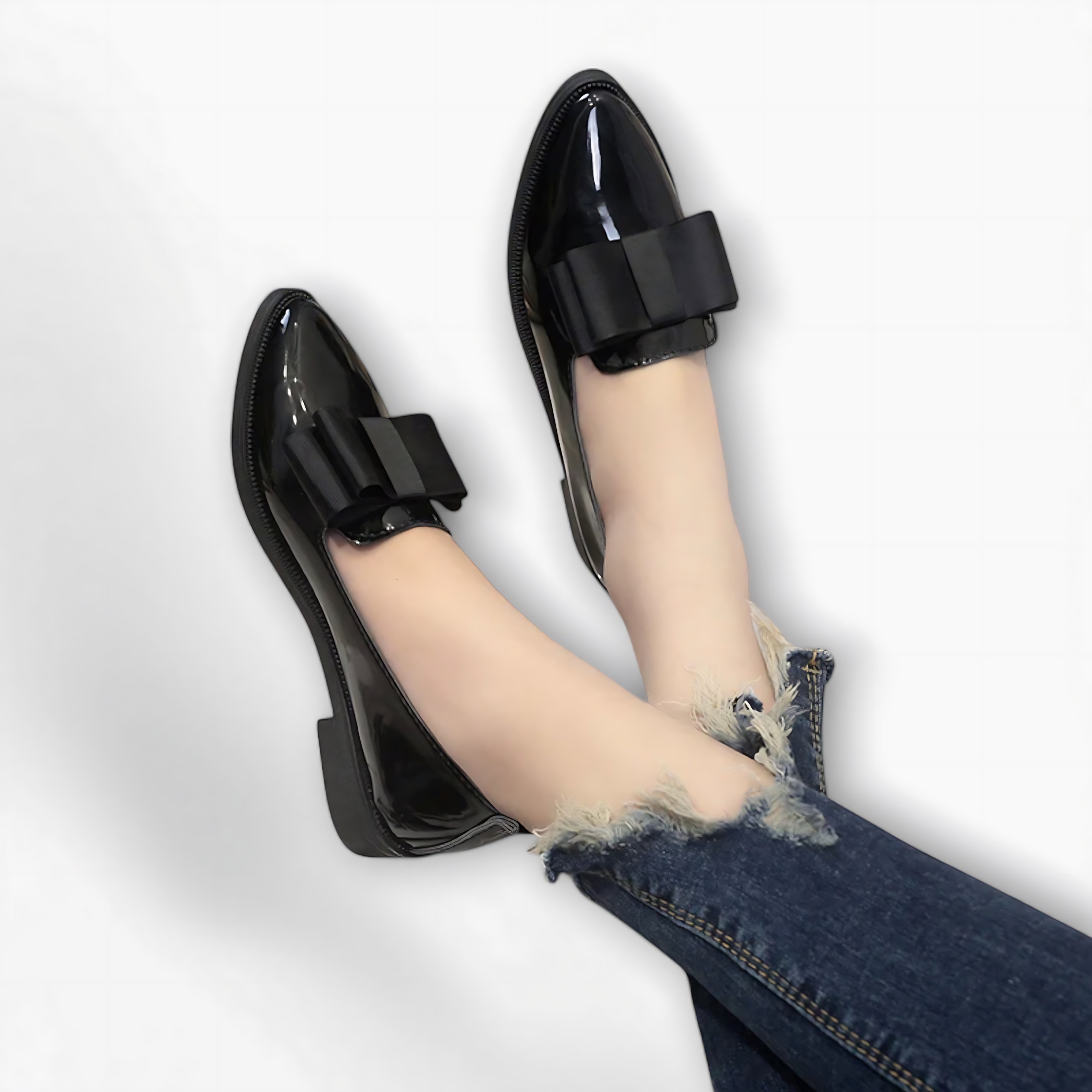 Rosalie – Patent Bow Pointed Toe Loafers