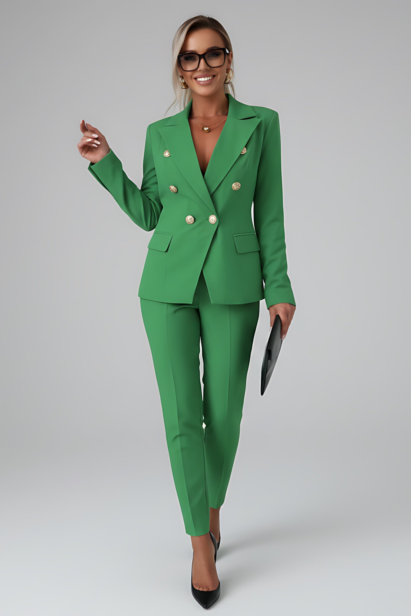 Rose – Tailored Double Breasted Blazer And Slim Pants Set