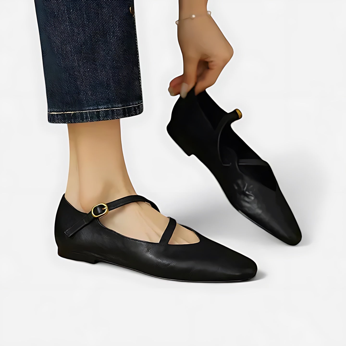 Ruby – Criss Cross Strap Ballet Flats