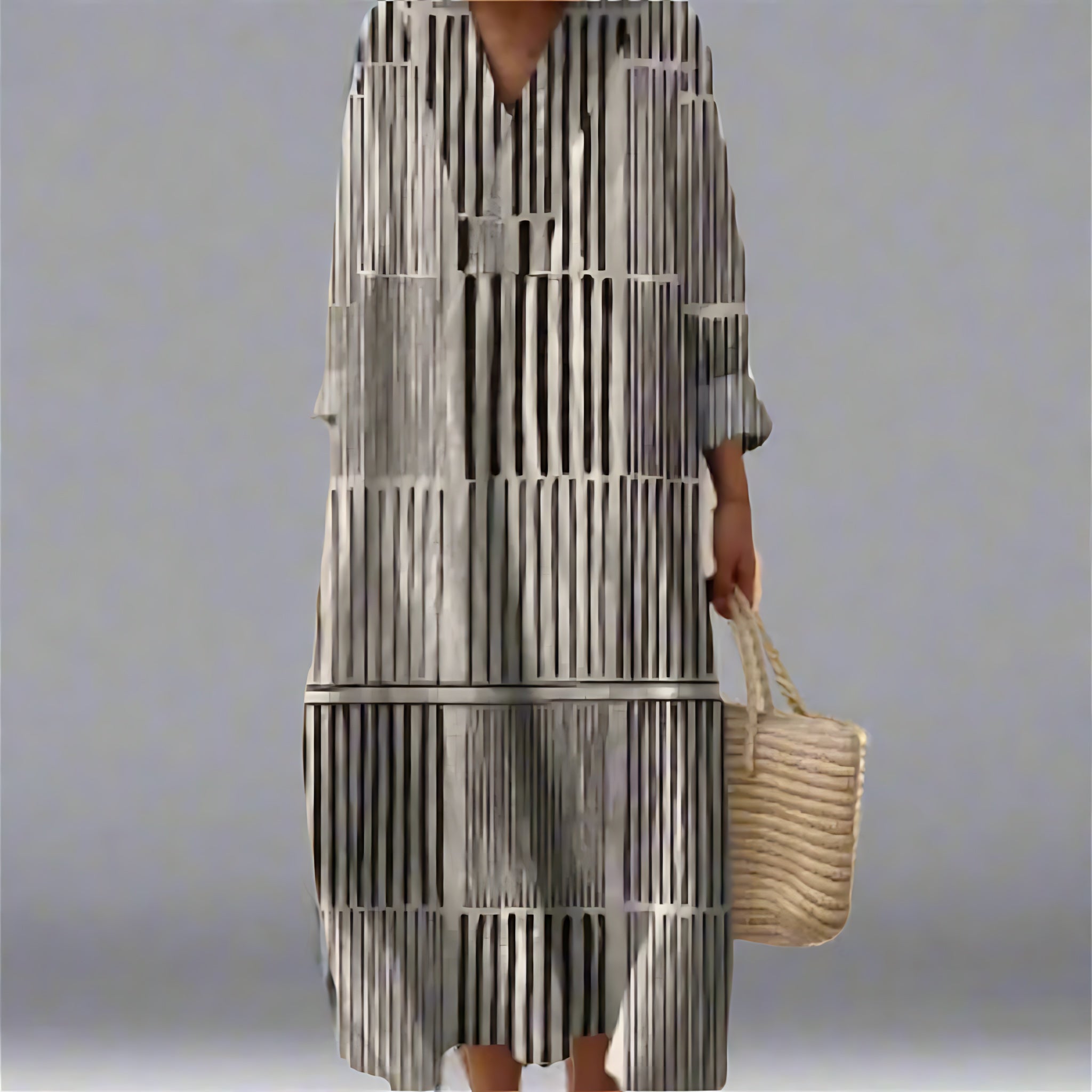 Ruby – Geometric Striped Print Maxi Dress