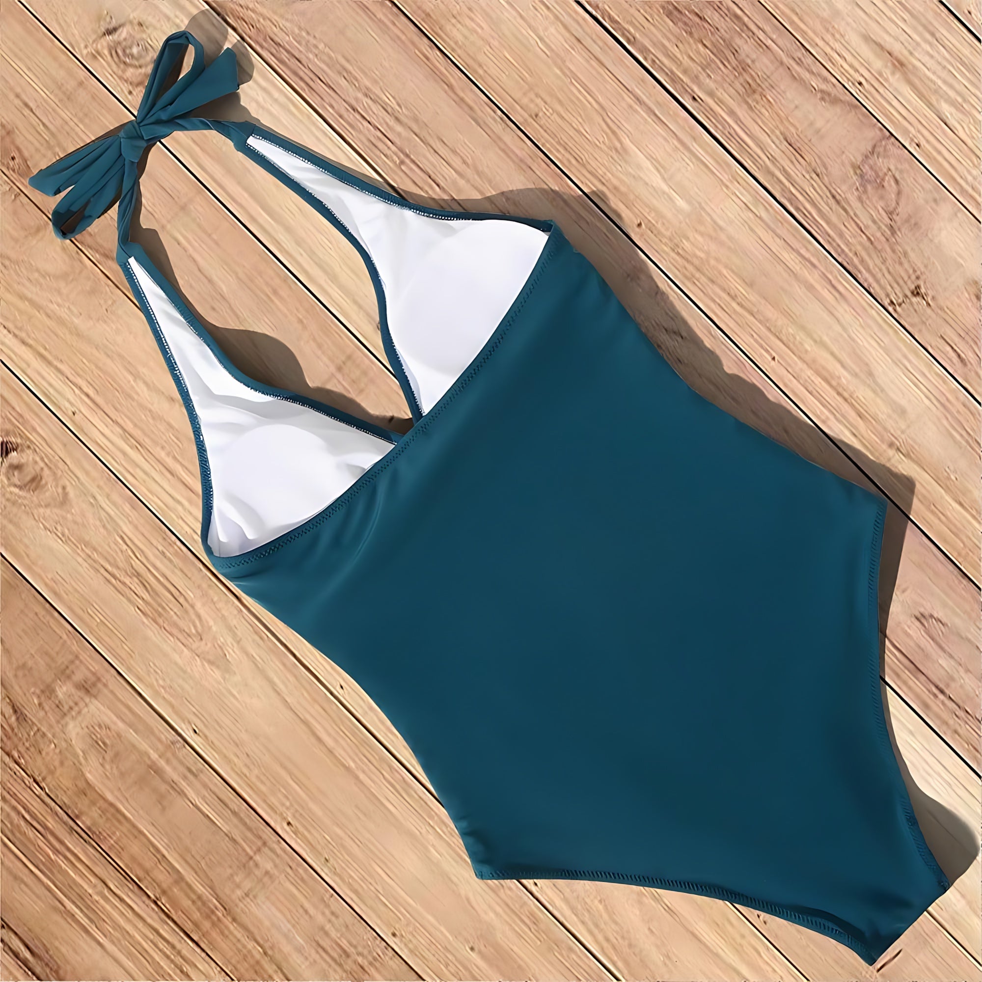 Ruby – Halter Tropical Print One Piece Swimsuit