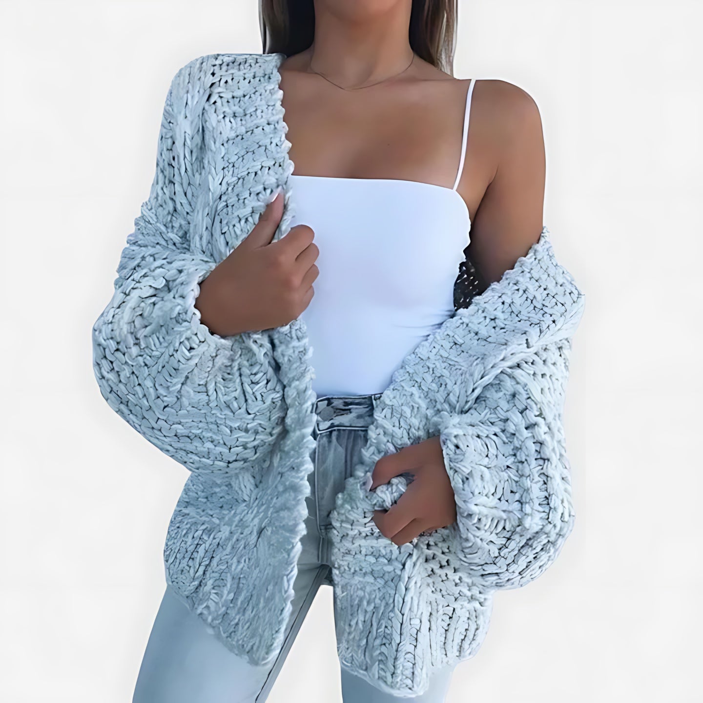 Rylee – Chunky Knit Open Front Cardigan