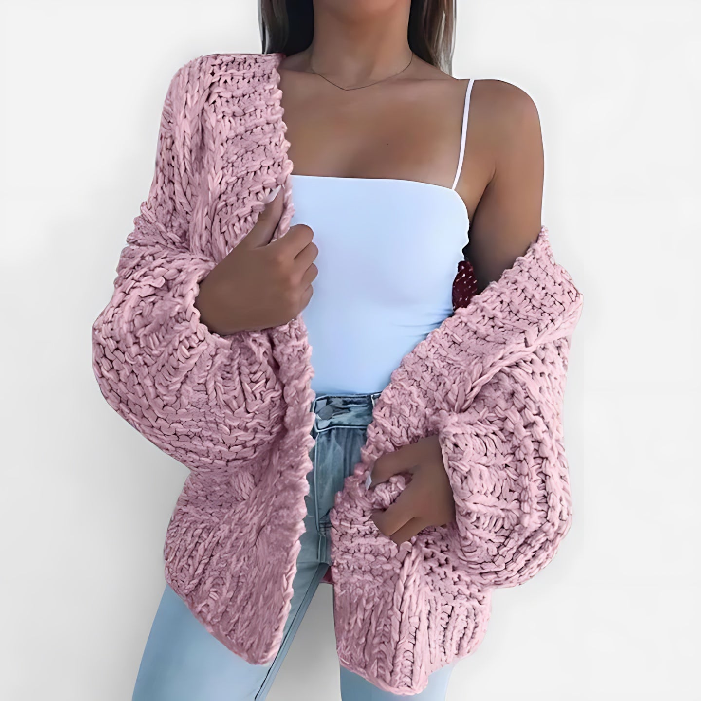 Rylee – Chunky Knit Open Front Cardigan