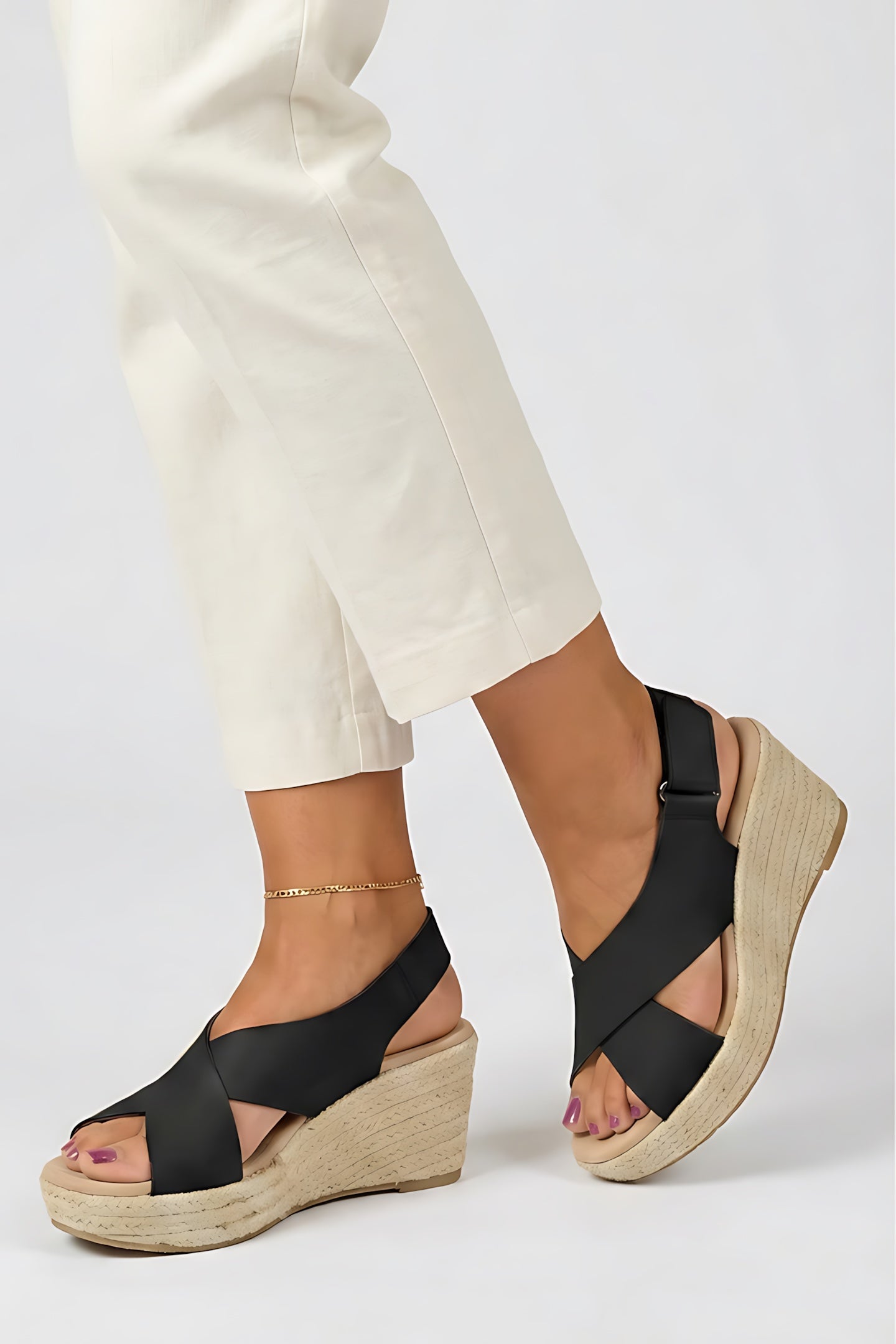 Rylee – Crossover Slingback Espadrille Wedge Sandals