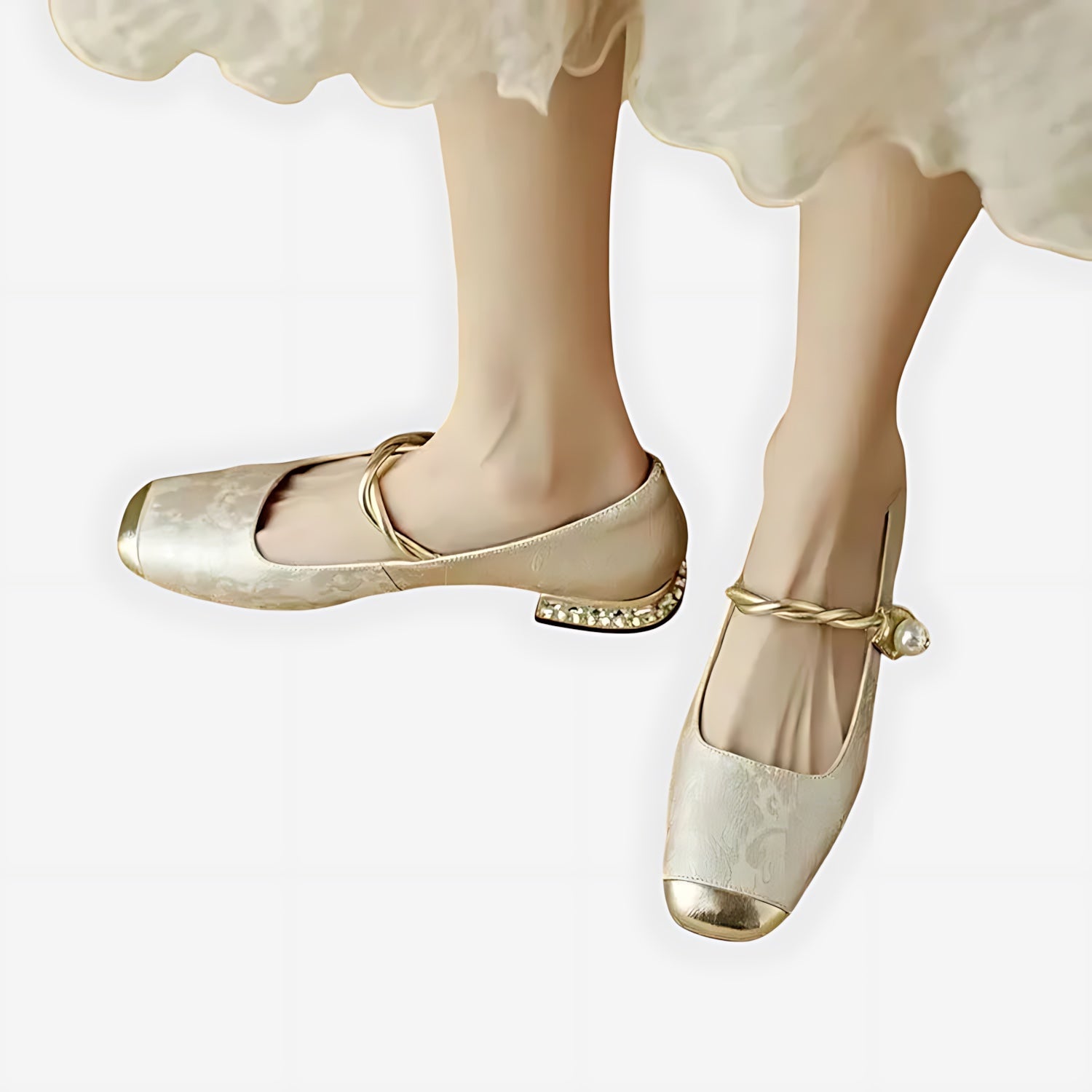 Rylee – Jacquard Cap Toe Low Heel Mary Janes