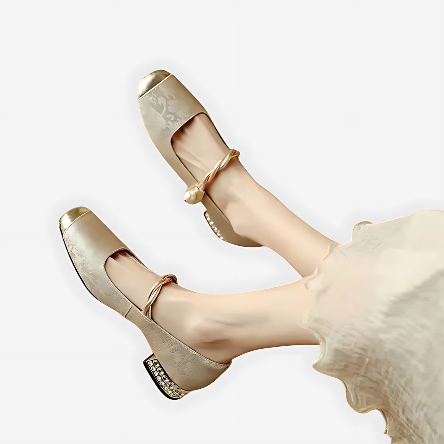 Rylee – Jacquard Cap Toe Low Heel Mary Janes