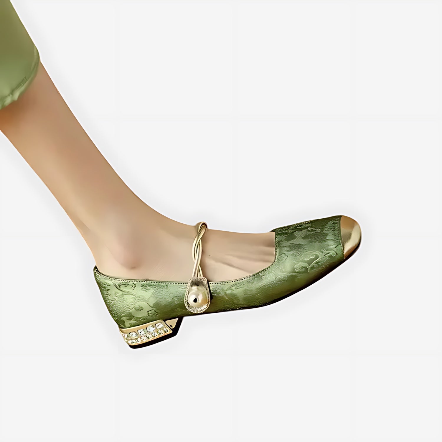 Rylee – Jacquard Cap Toe Low Heel Mary Janes