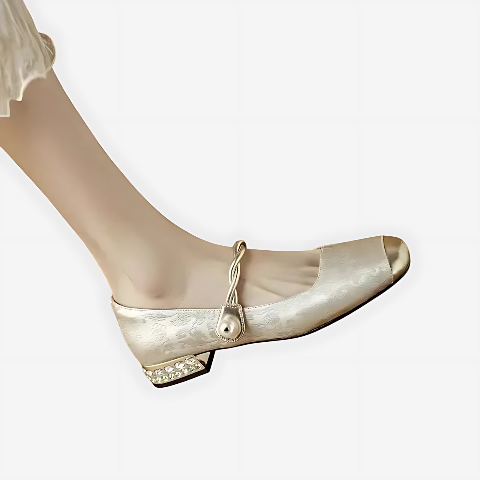 Rylee – Jacquard Cap Toe Low Heel Mary Janes