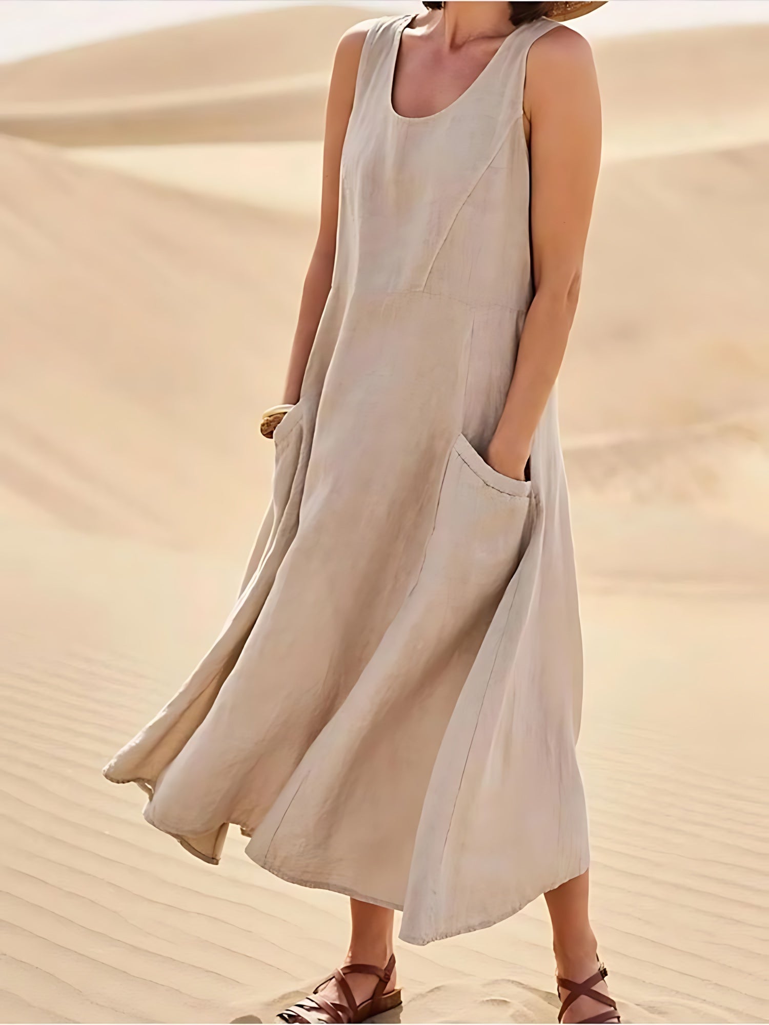 Rylee – Scoop Neck A-Line Summer Maxi Dress